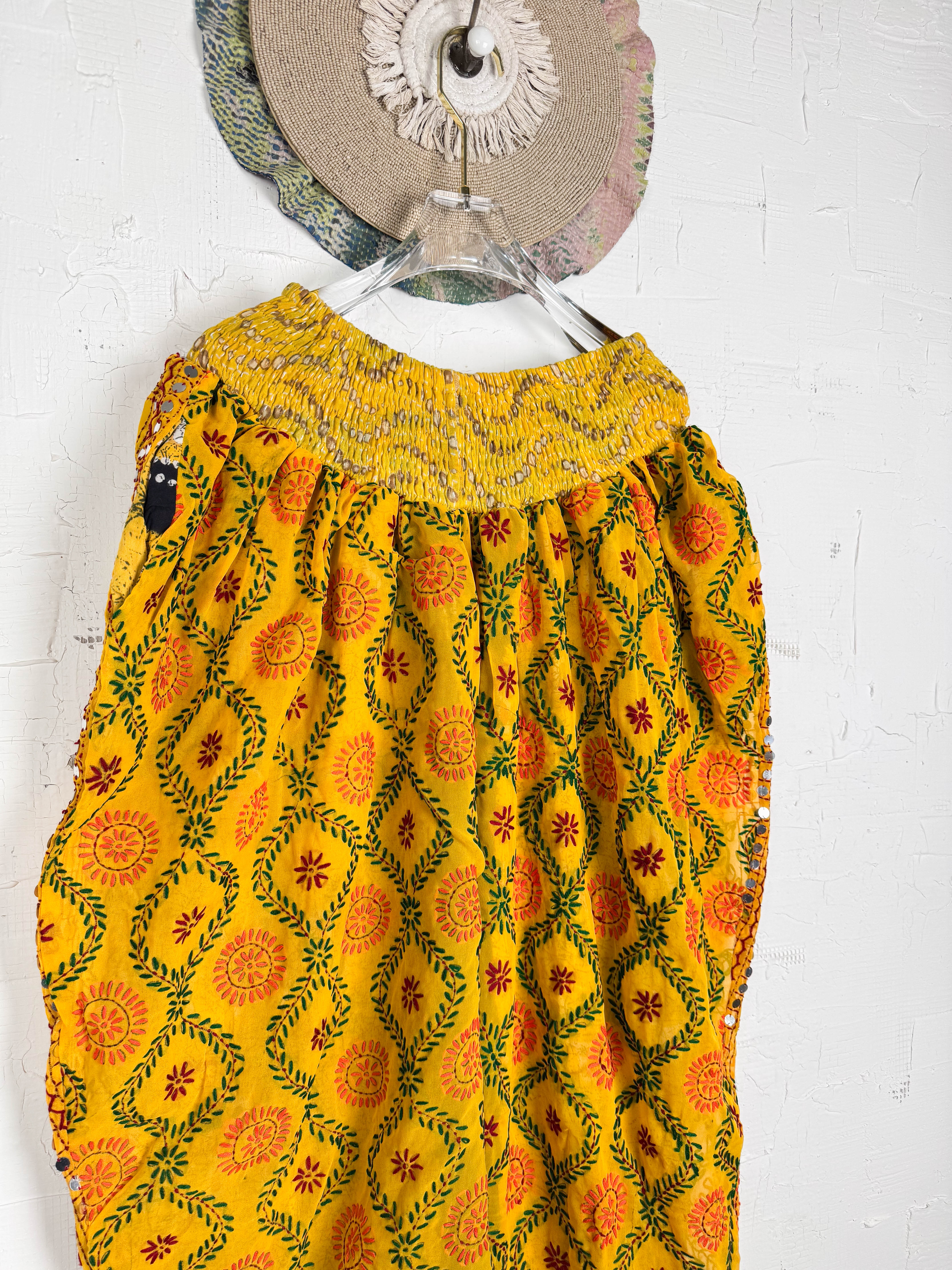 Light weight travel yoga embroidered pants - Love Protect Sustain 