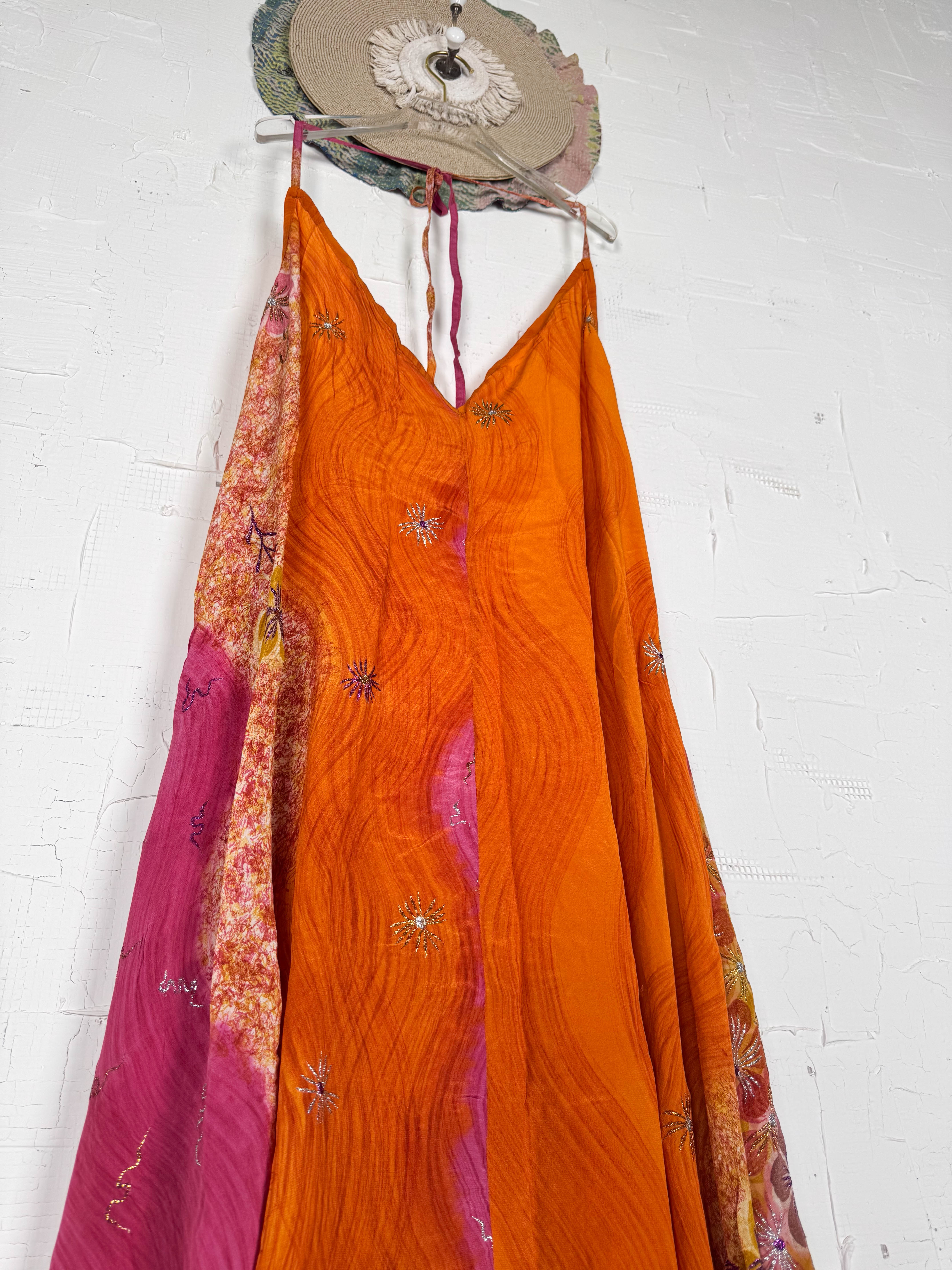 Maxi silk halter dress - Love Protect Sustain