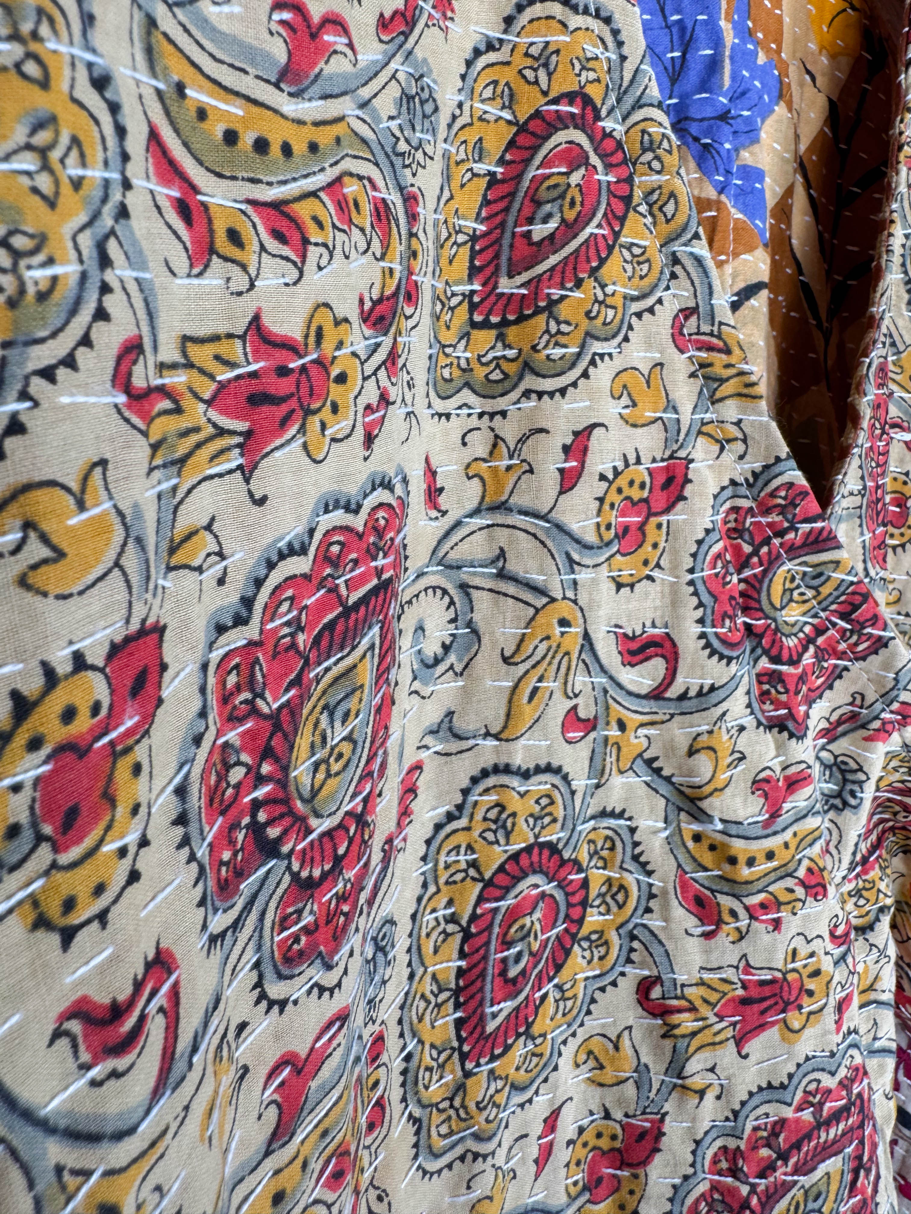 Mid-length Kantha dress- Love Protect Sustain