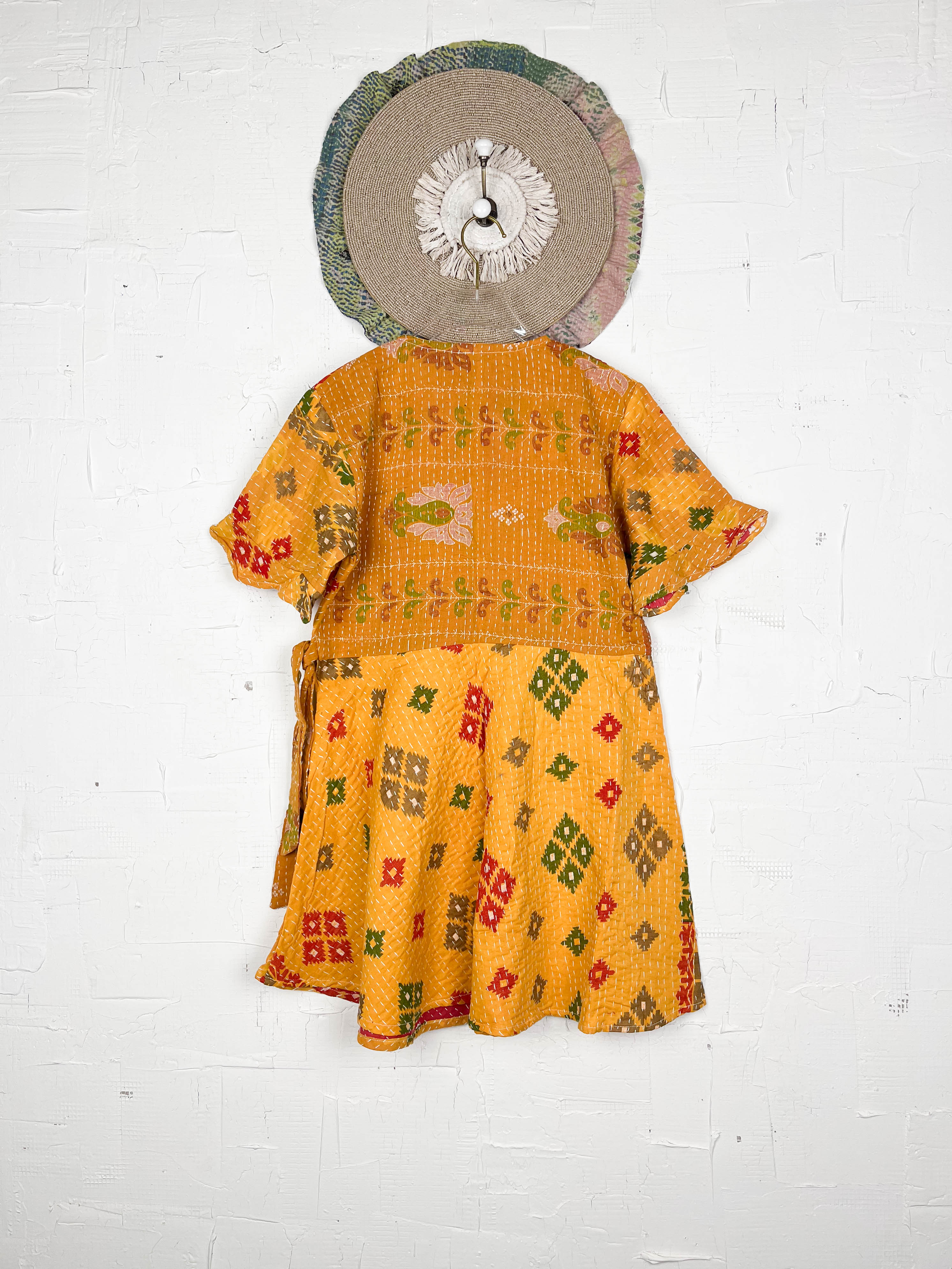 Mid-length Kantha dress - Love Protect Sustain