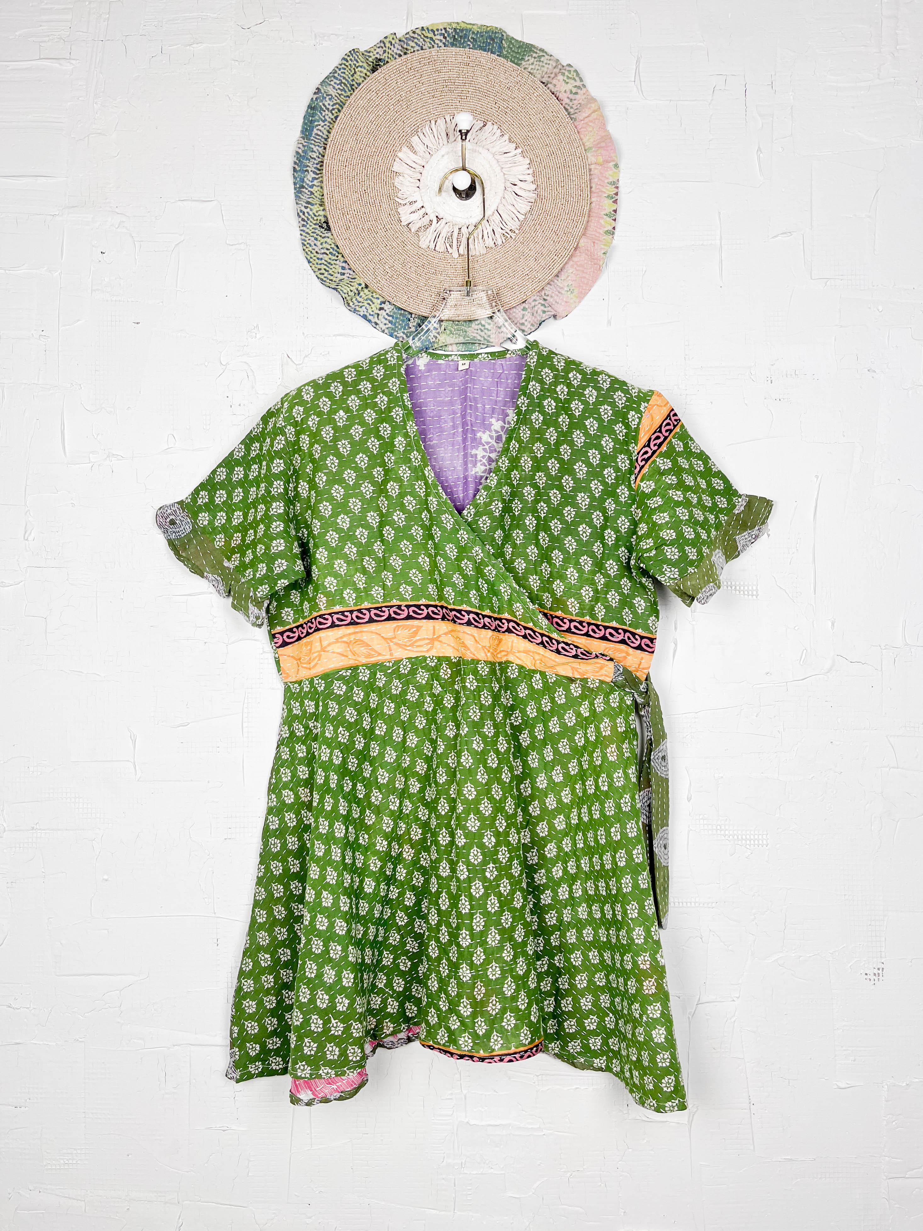 Mid-length Kantha dress - Love Protect Sustain