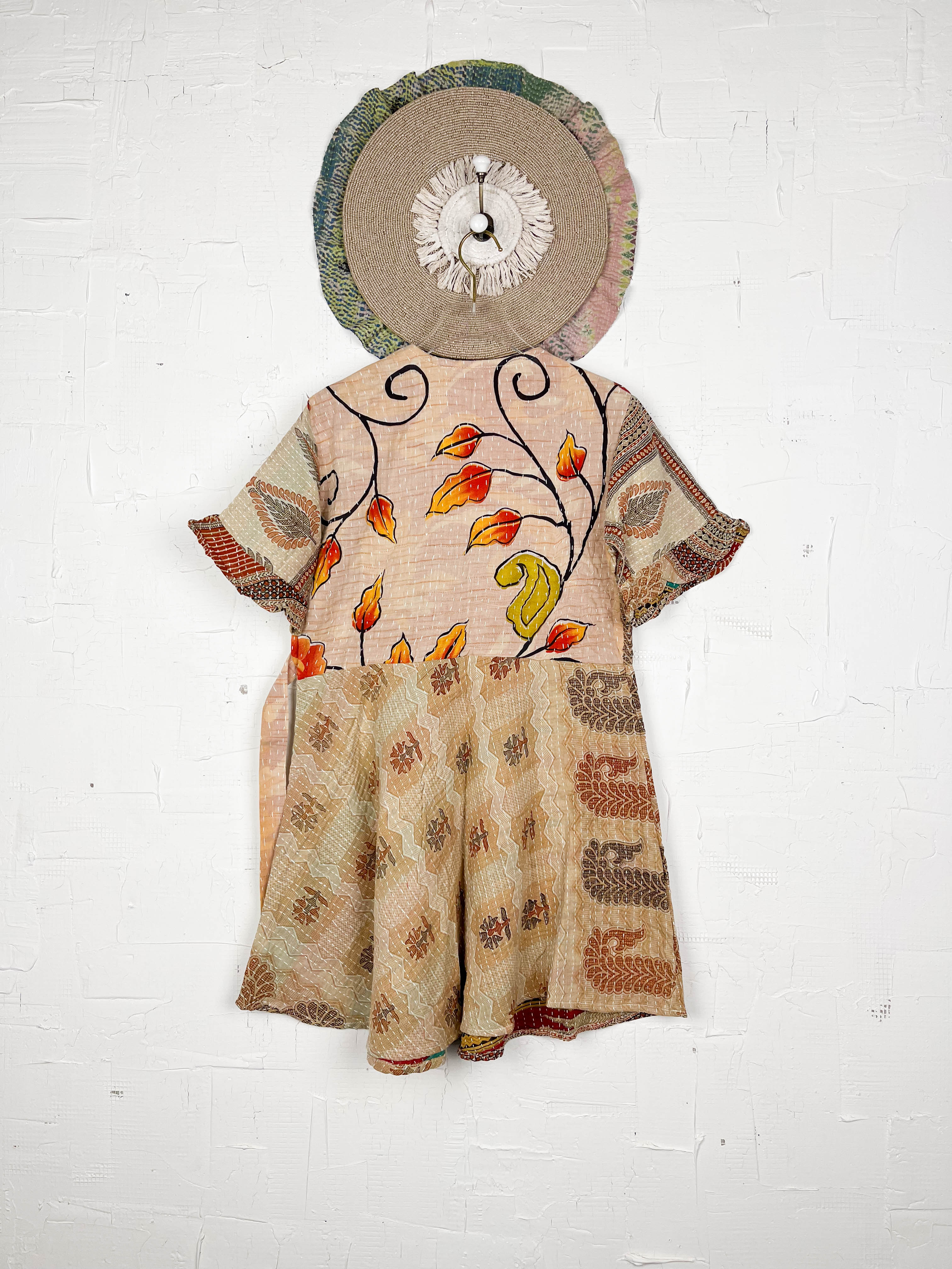 Mid-length Kantha dress - Love Protect Sustain