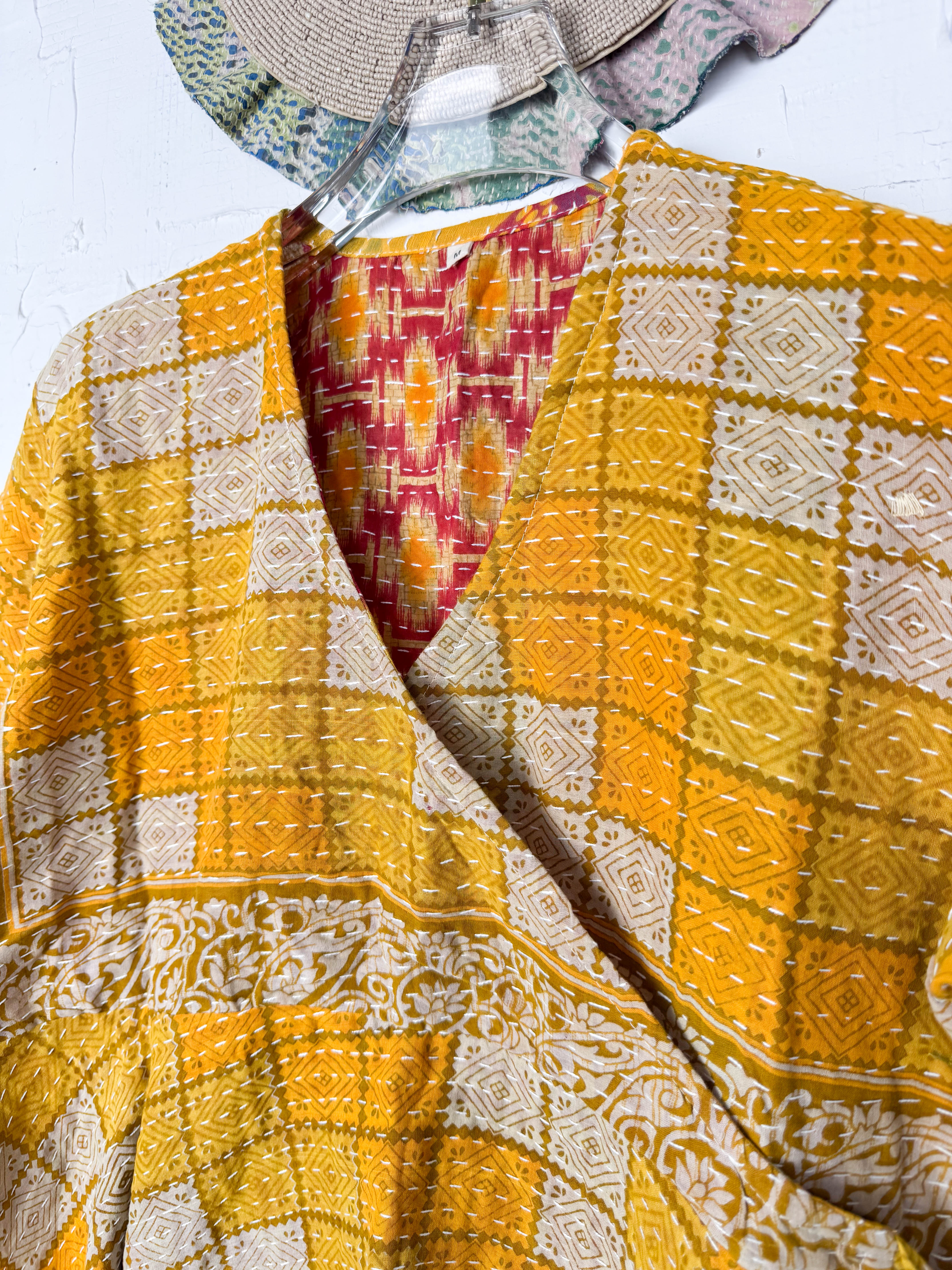 Mid-length Kantha dress - Love Protect Sustain