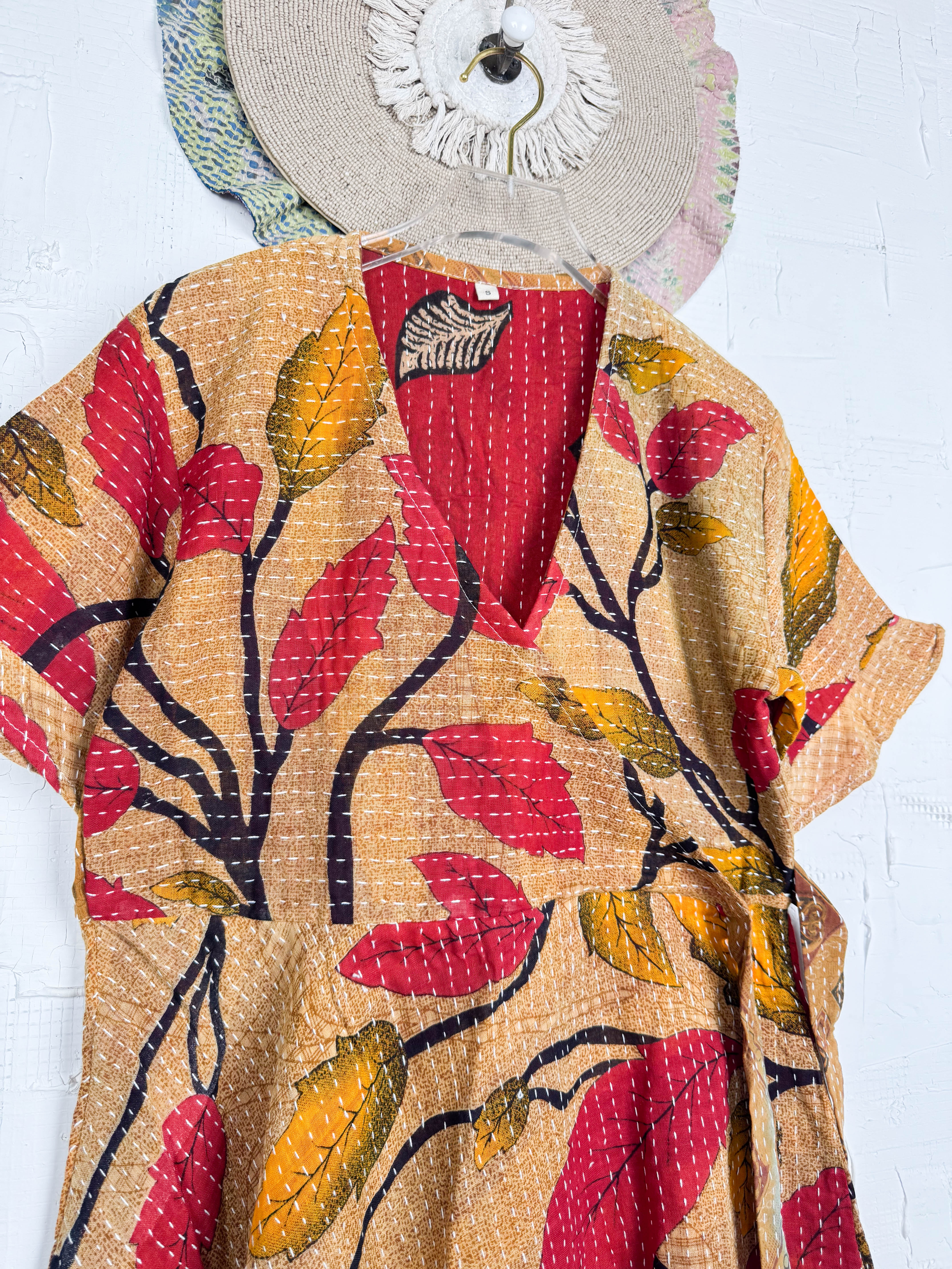 Mid-length Kantha dress - Love Protect Sustain