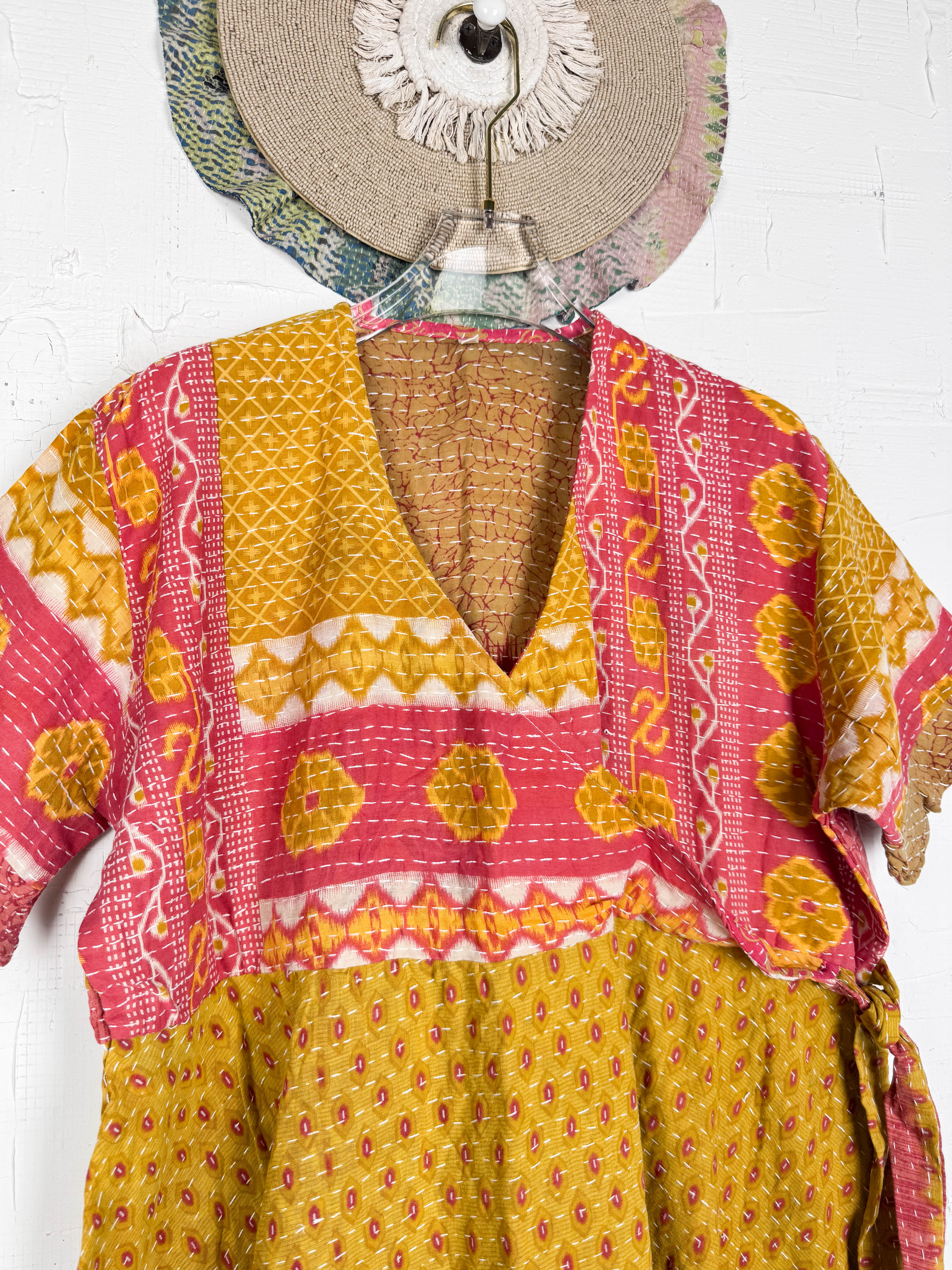 Mid-length Kantha dress - Love Protect Sustain 