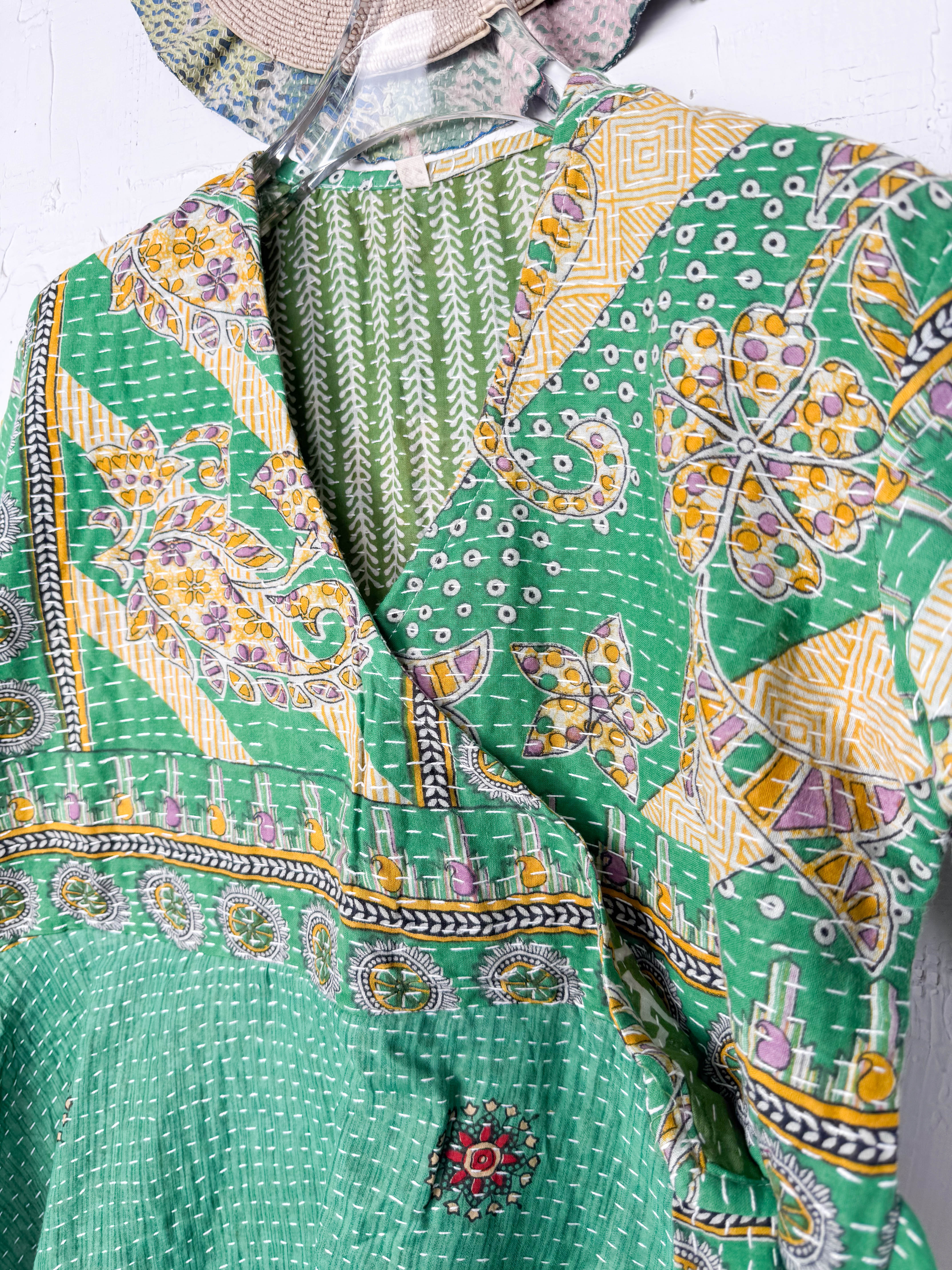 Mid-length Kantha dress - Love Protect Sustain