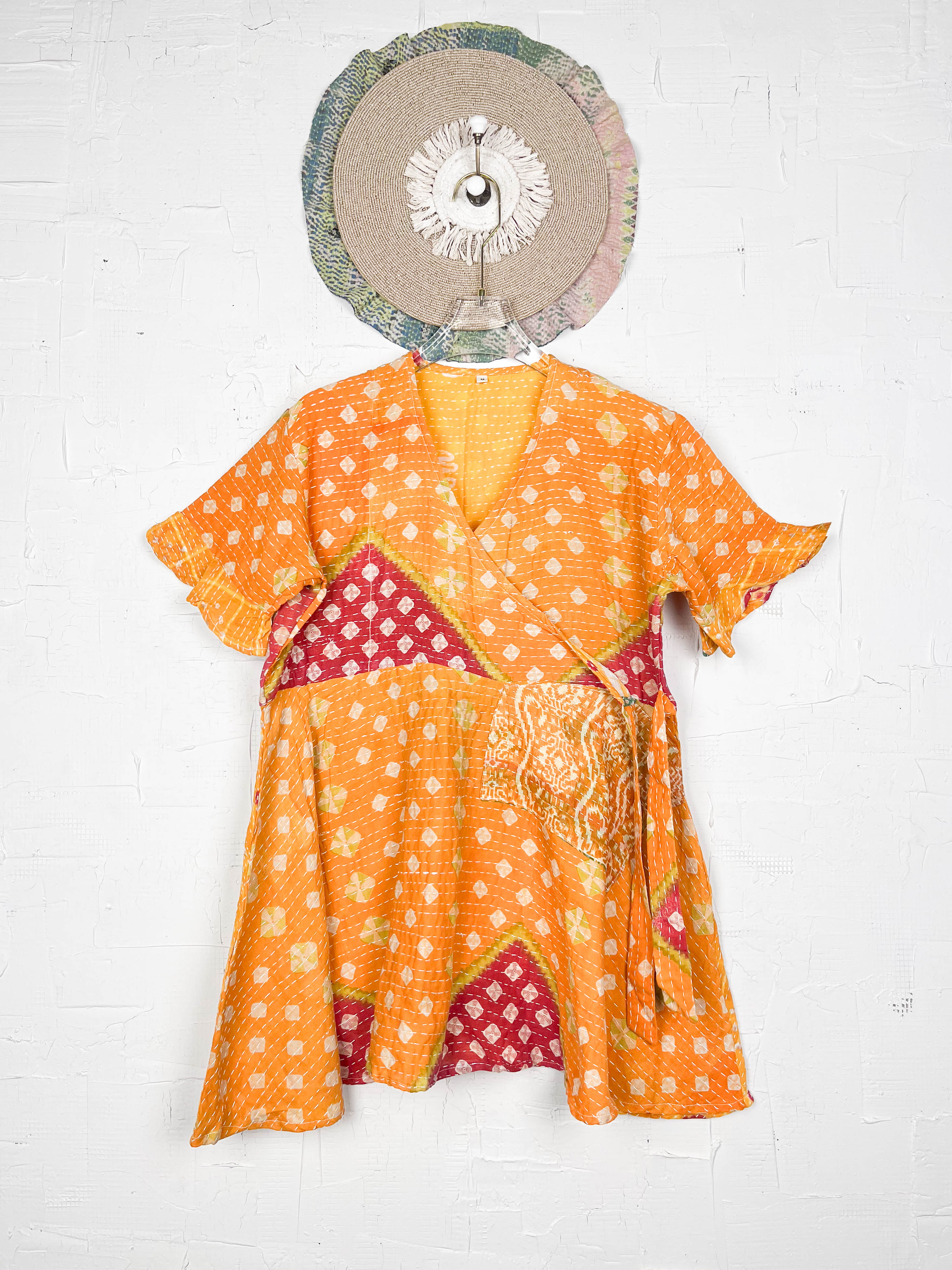 Mid-length Kantha dress - Love Protect Sustain