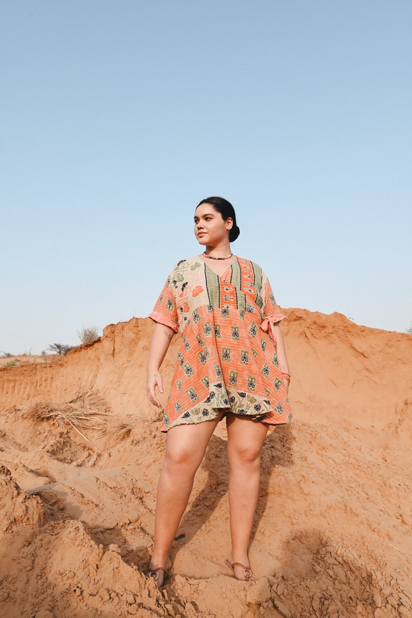 Mid size kantha frill dress - Love Protect Sustain 