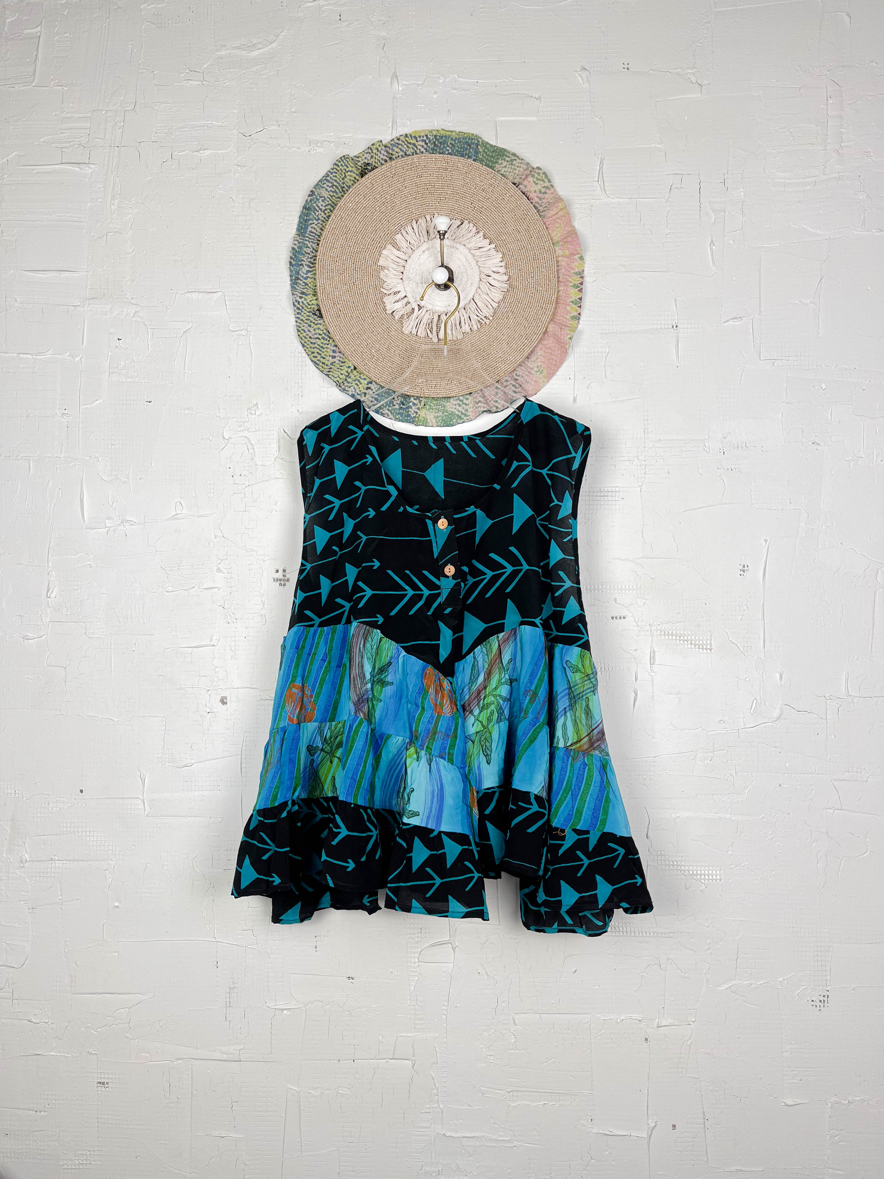 One of a kind vintage silk top - Love Protect Sustain