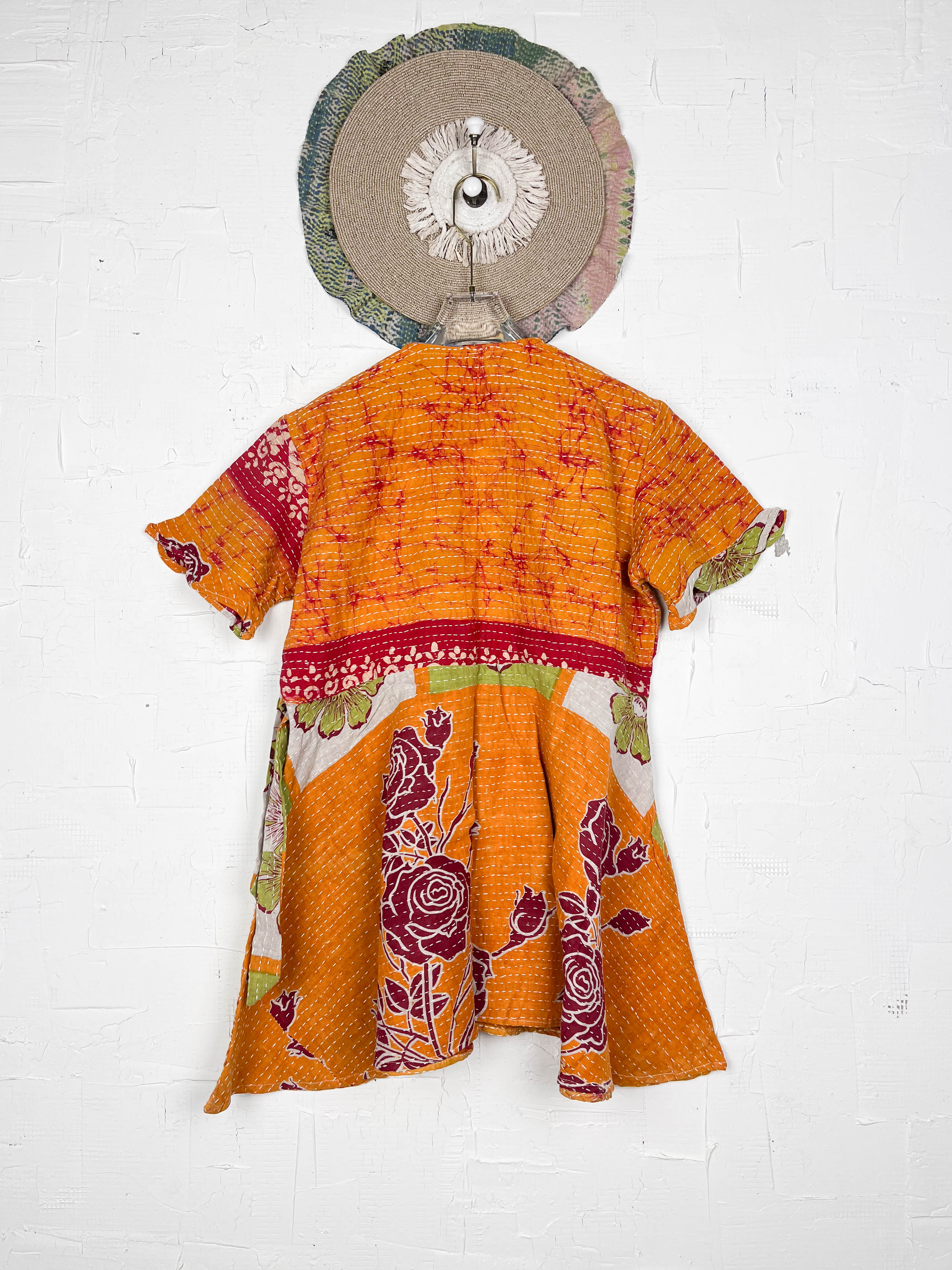 Orange Kantha Dress - Love Protect Sustain