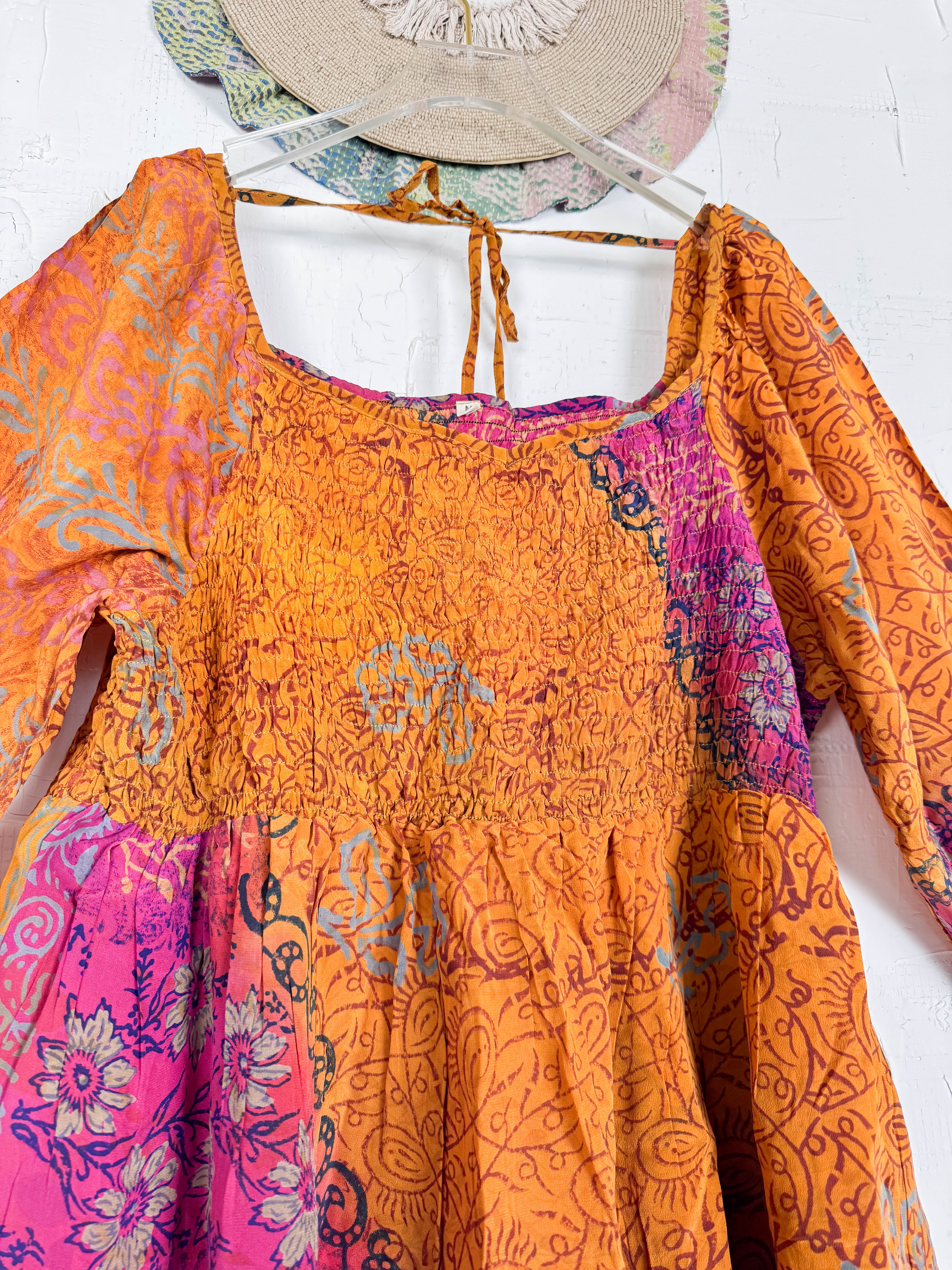 Orange Silk Dress - Love Protect Sustain