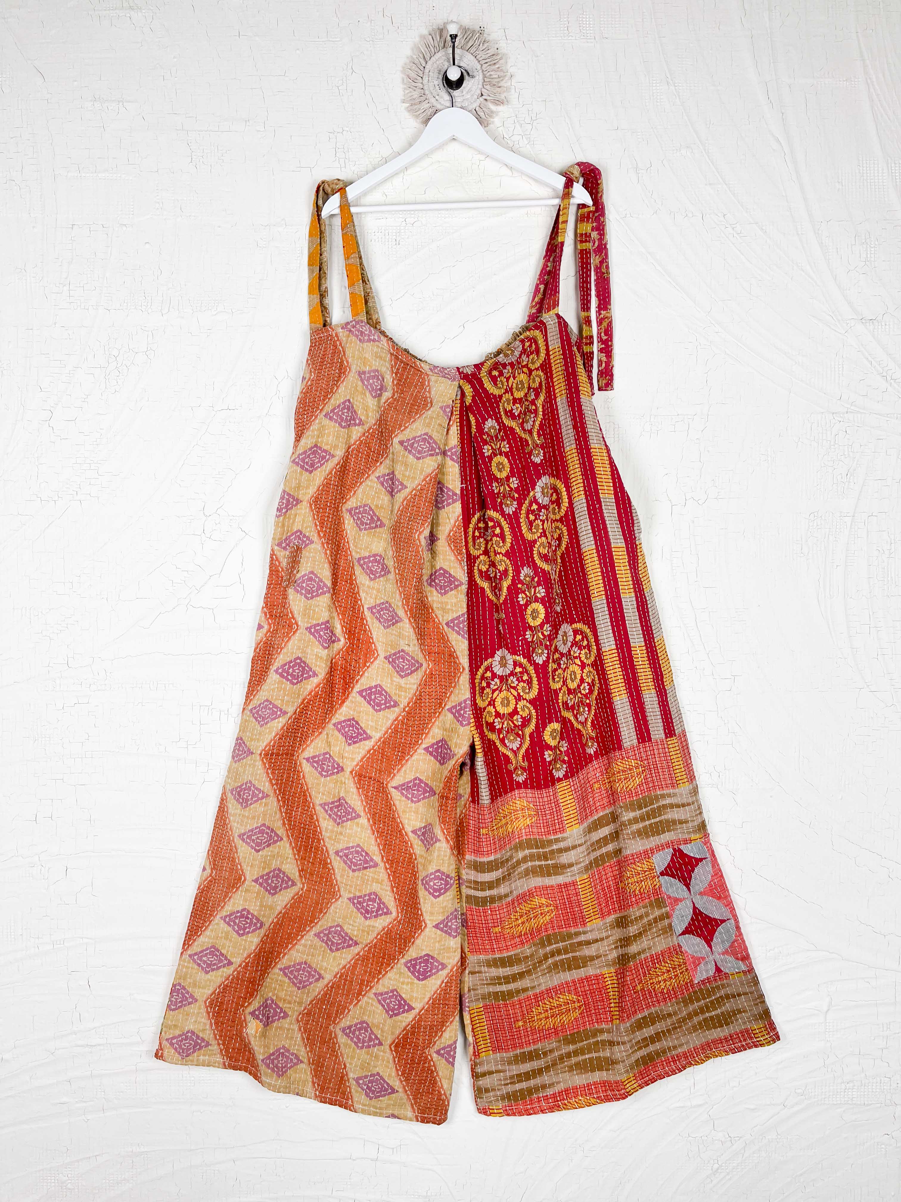 Ornage Kantha Patchwork jumpsuit - Love Protect Sustain