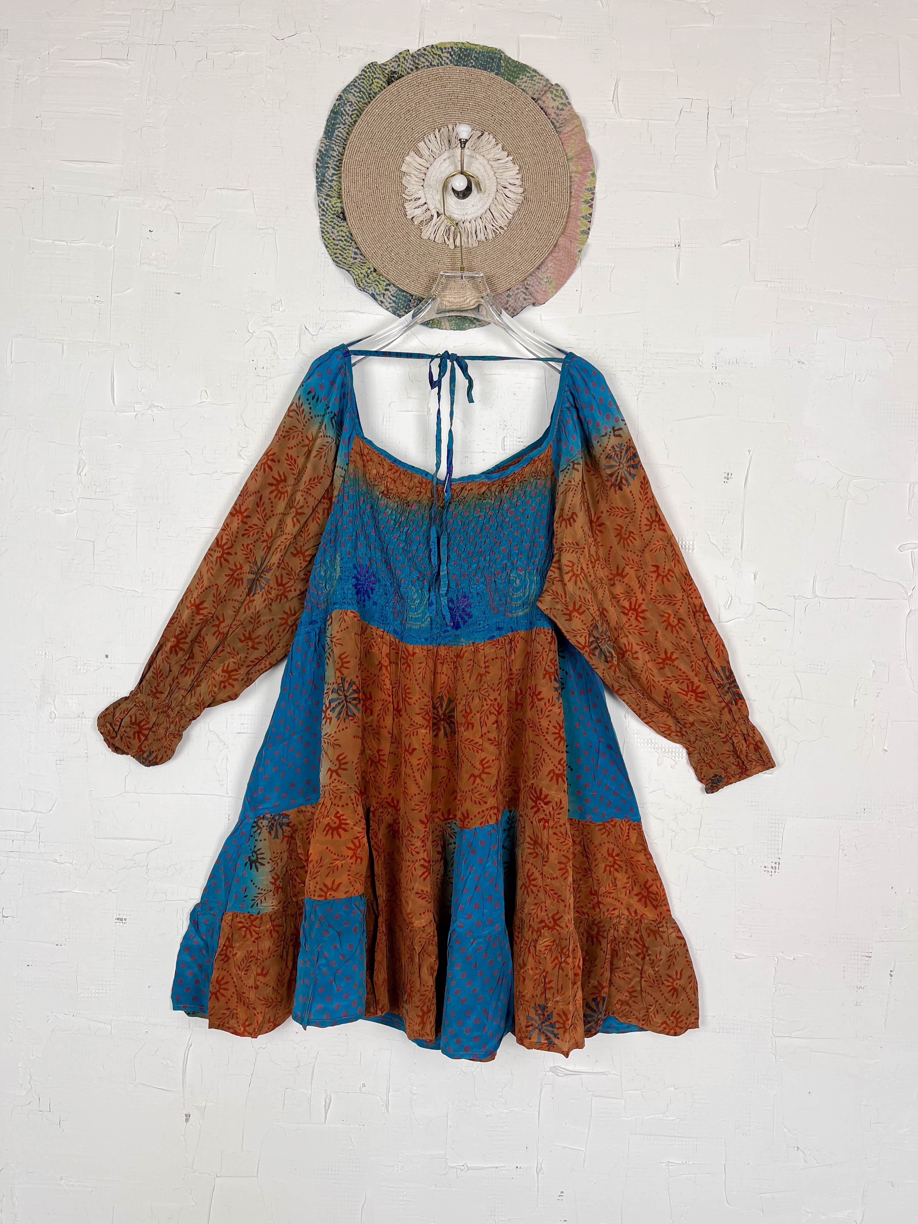 Patchwork silk dress - Love Protect Sustain