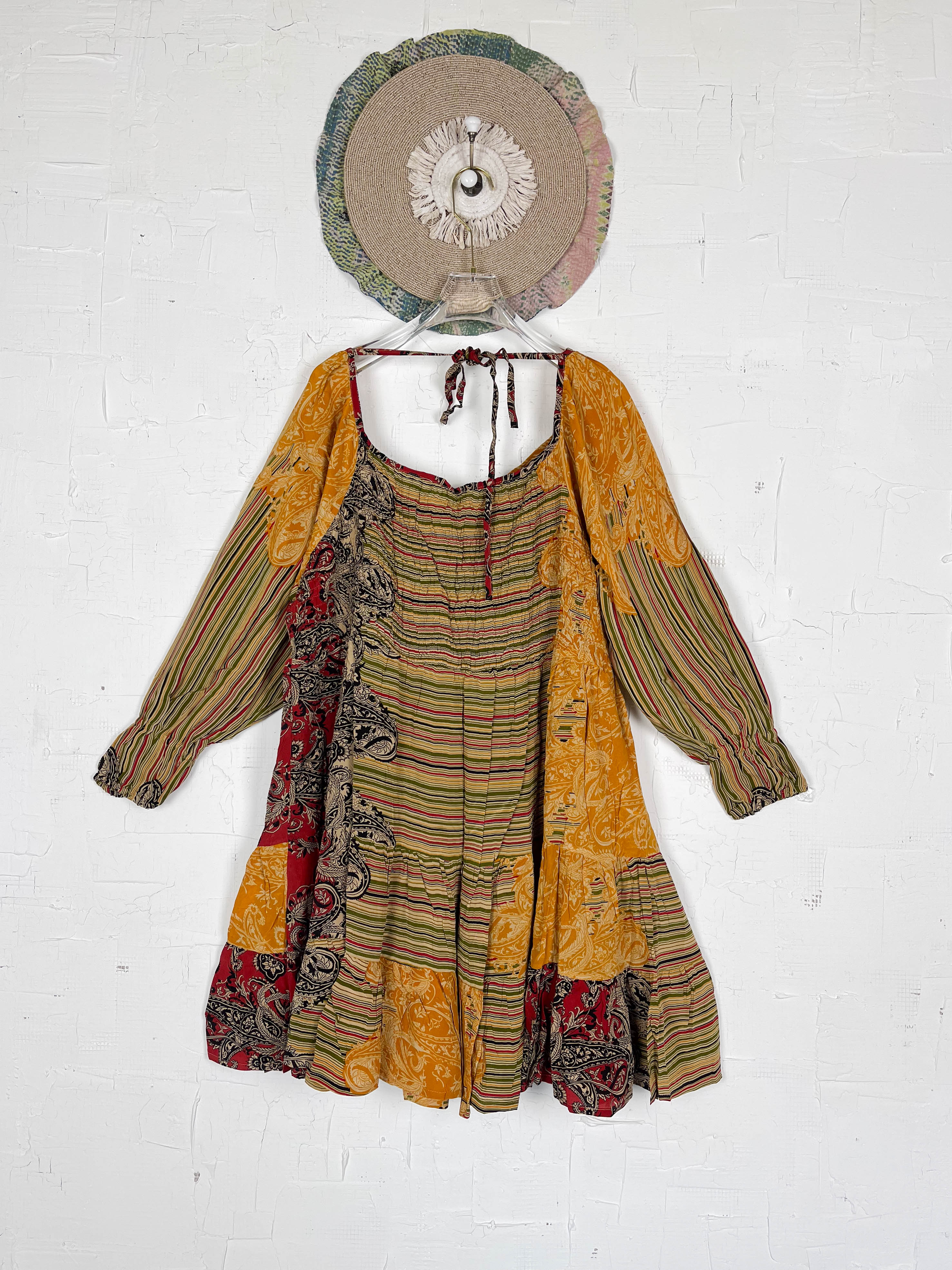 Patchwork silk dress - Love Protect Sustain