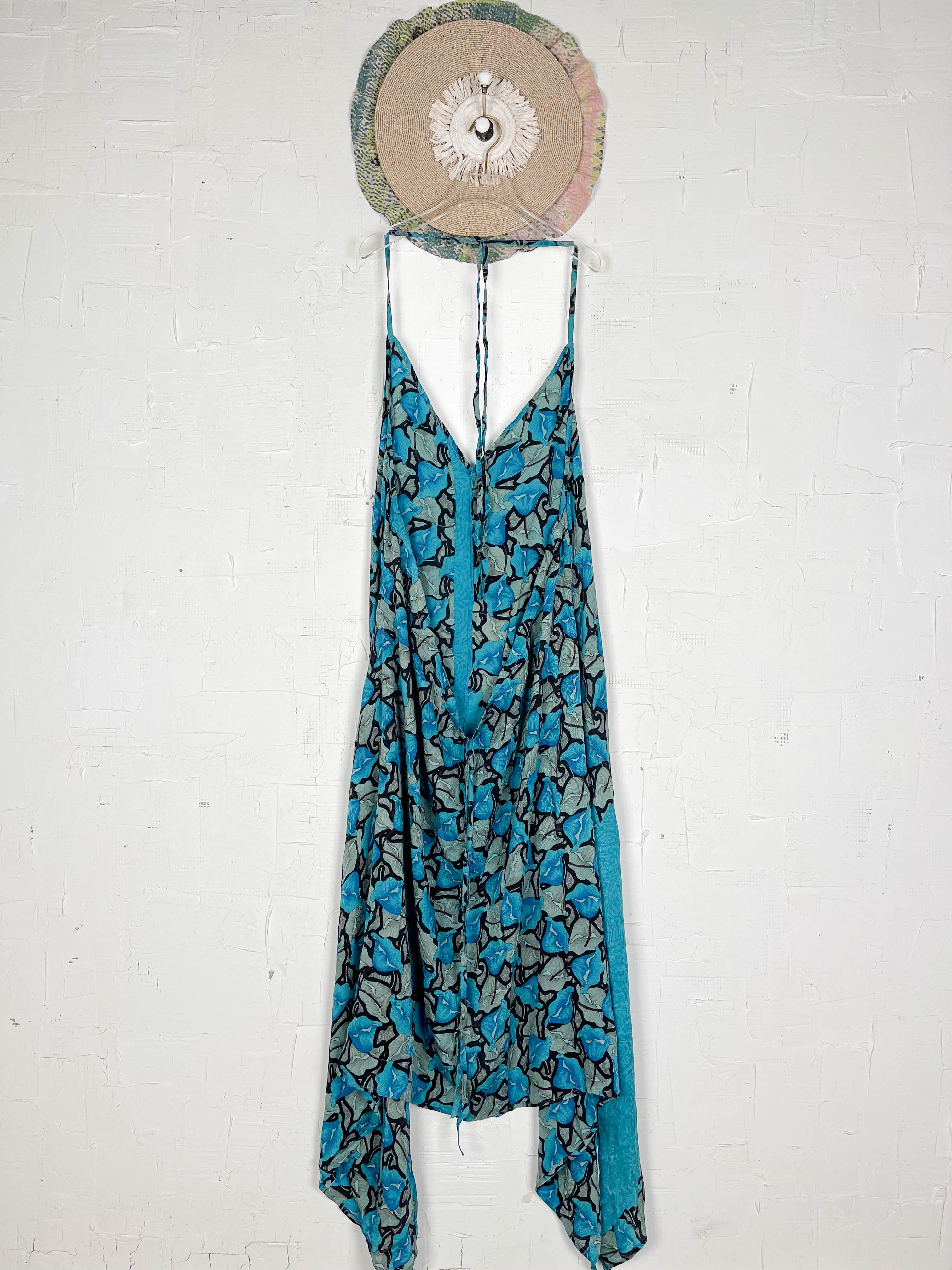 Patchwork silk dress vintage - Love Protect Sustain