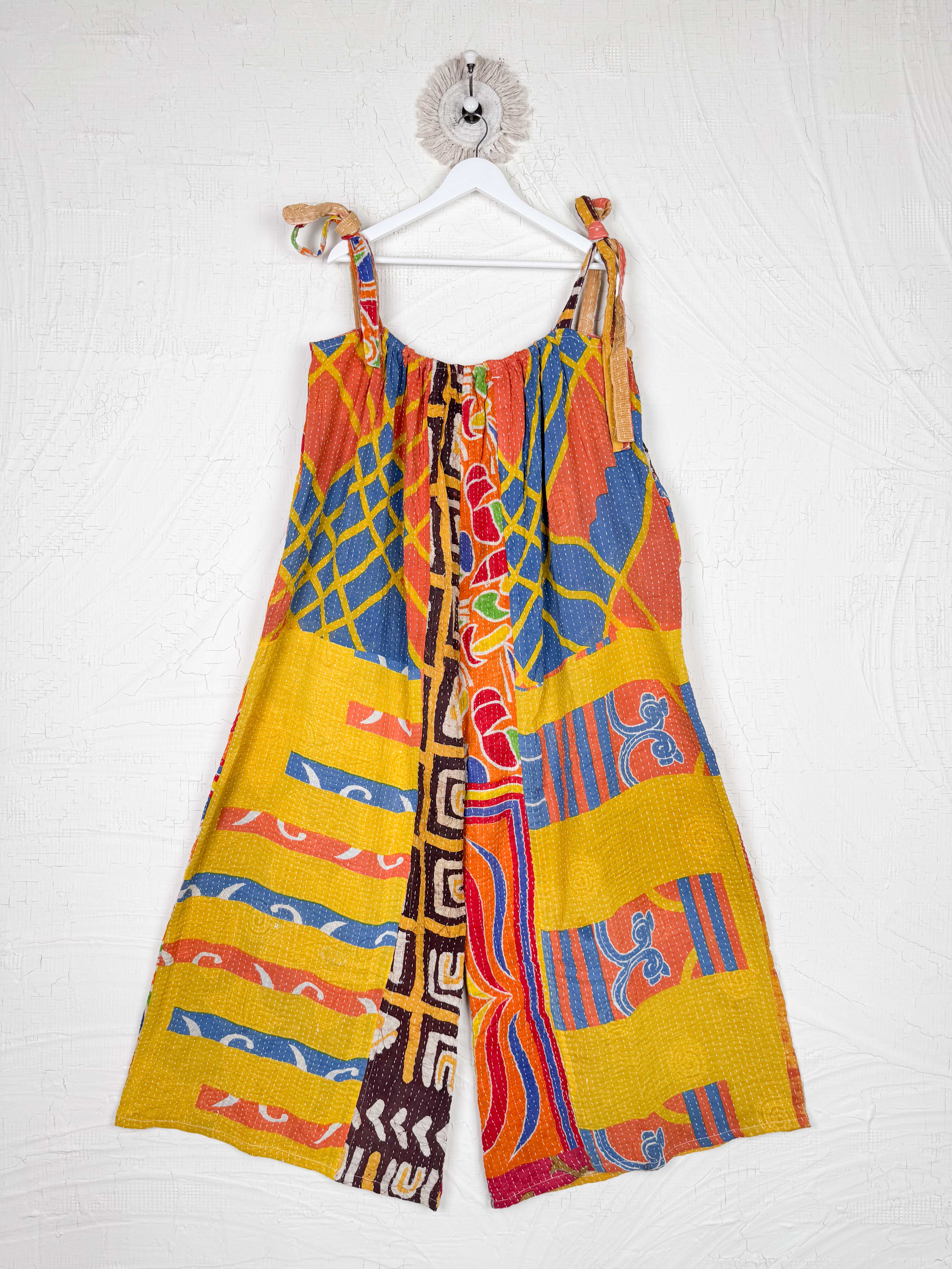 Patchwork wide-leg jumpsuit - Love Protect Sustain