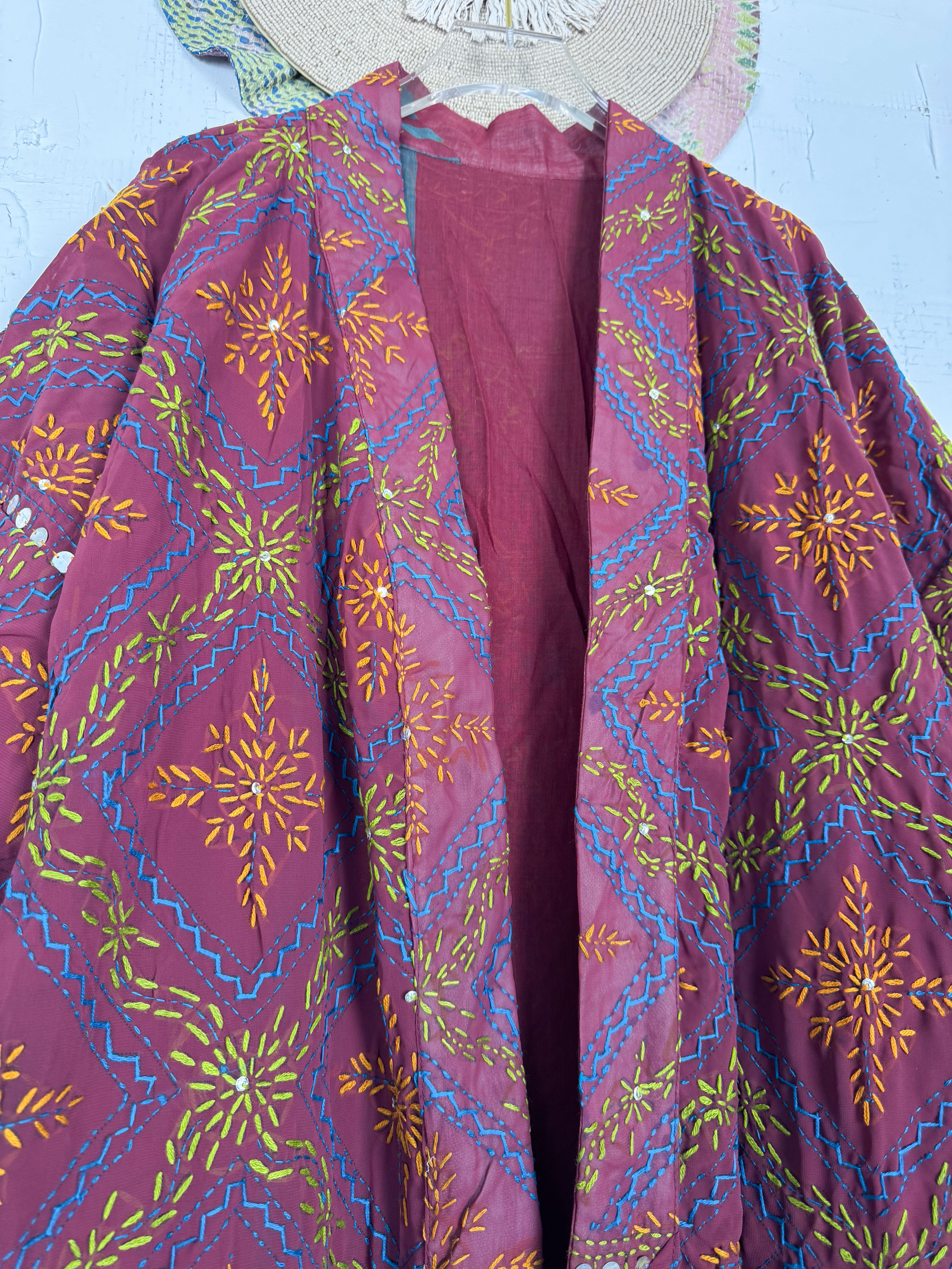 Phulkari jacket kimono - Love Protect Sustain