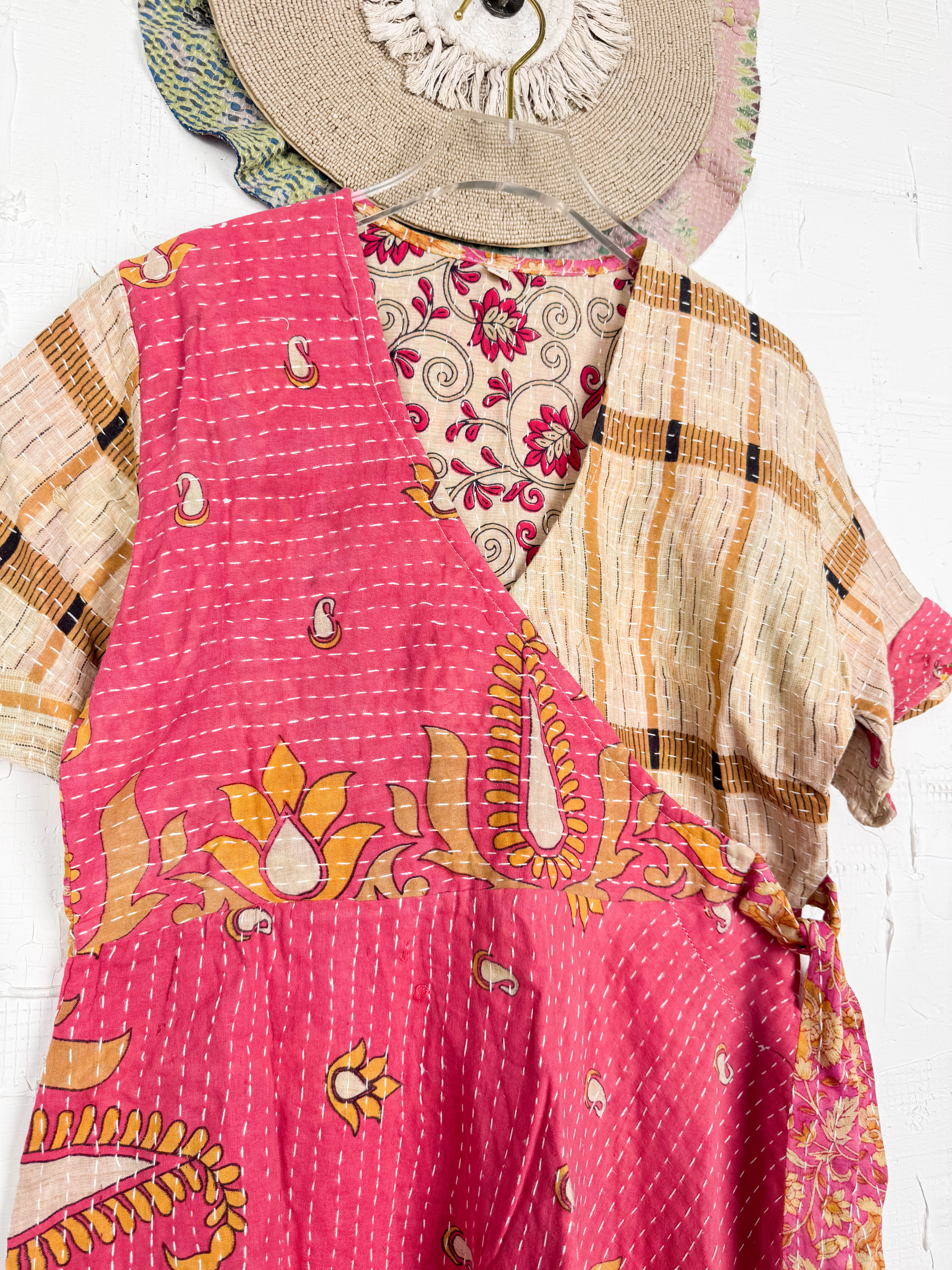 Printed Kantha dress - Love Protect Sustain