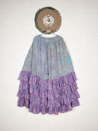 Purple Ruffle Silk Kantha Pants - Love Protect Sustain