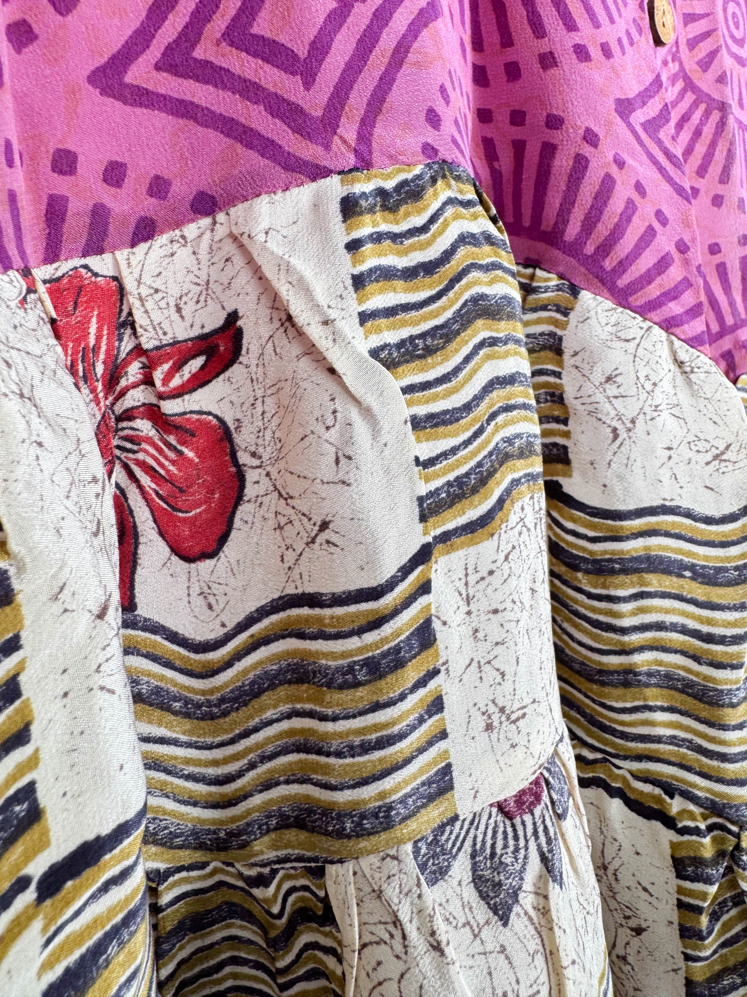 Purple boho Silk Vest - Love Protect Sustain