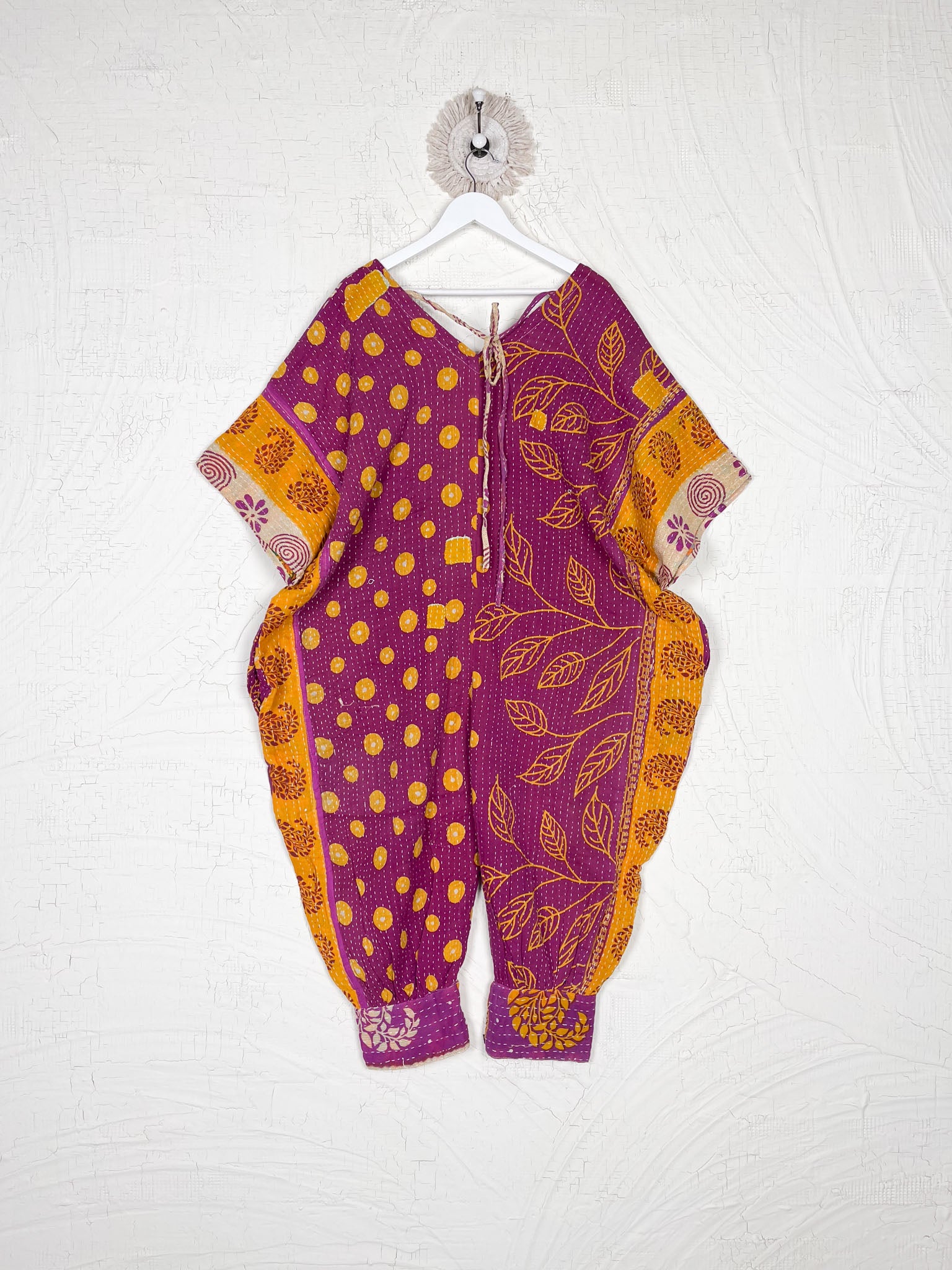 Recycled sari Kantha jumpsuit - Love Protect Sustain