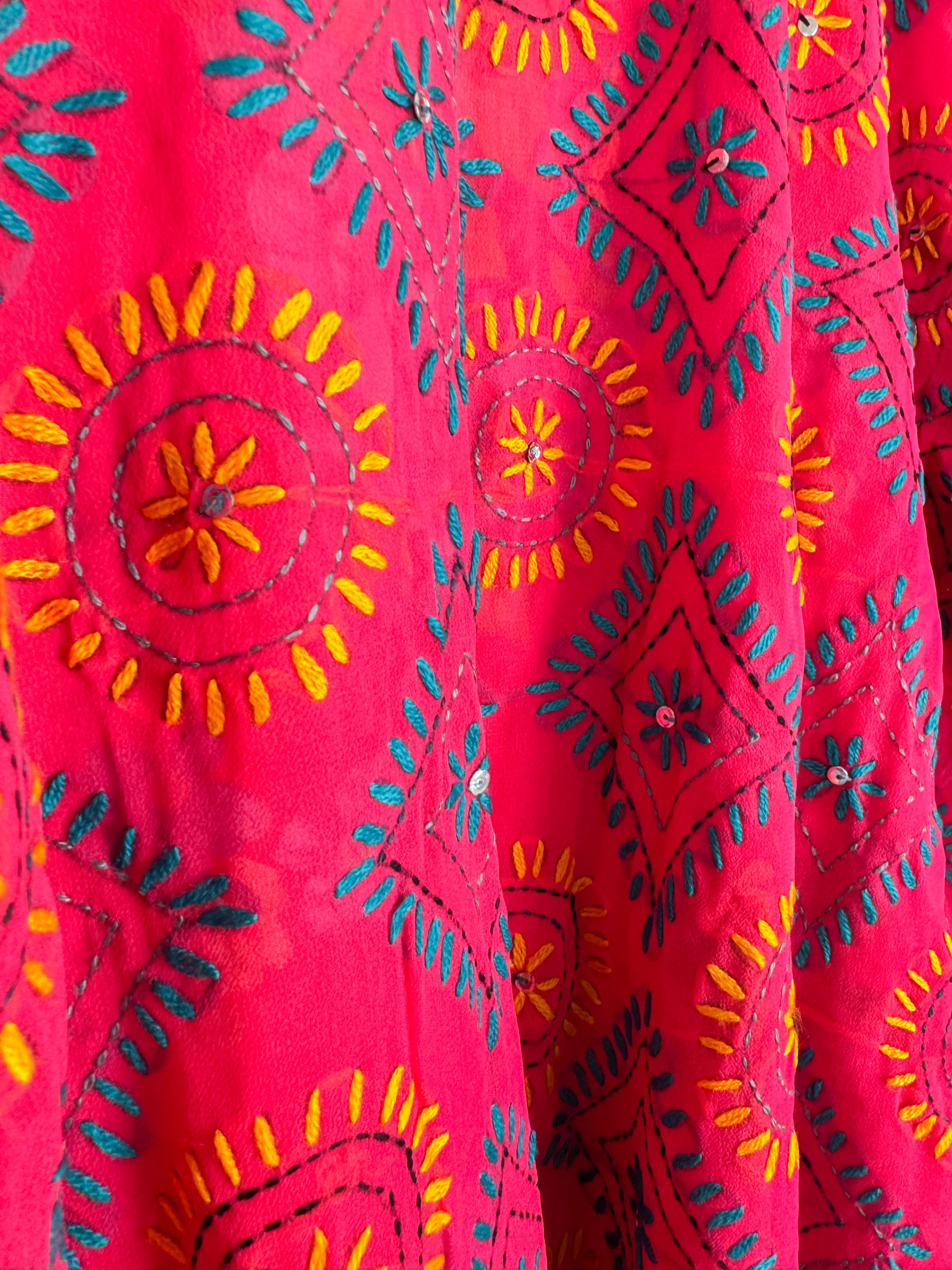 Red Floral Cover Up - Love Protect Sustain