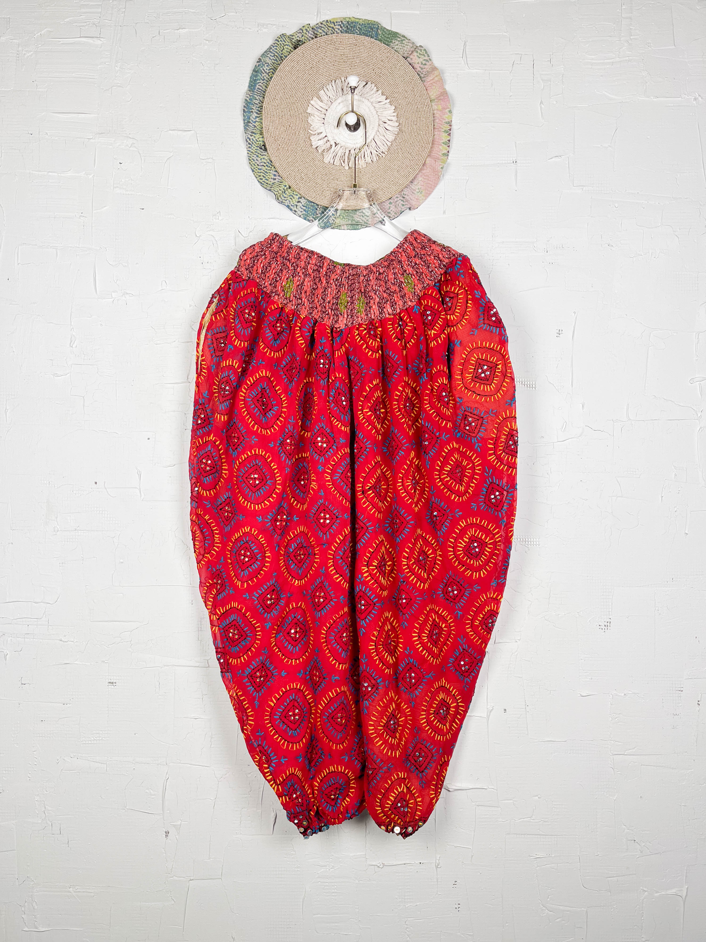 Red Floral Harem pants - Love Protect Sustain 