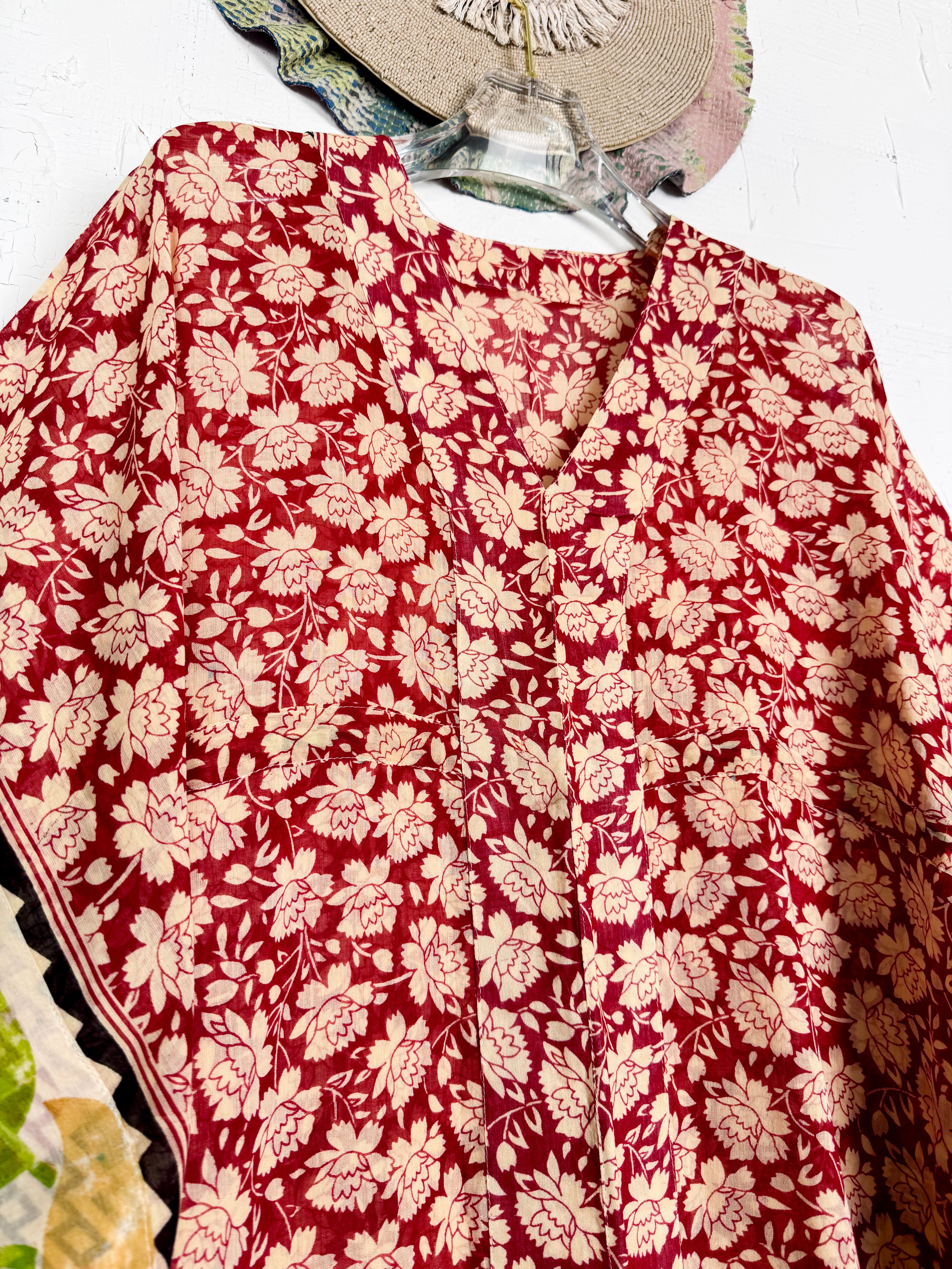 Red Floral Kaftan - Love Protect Sustain