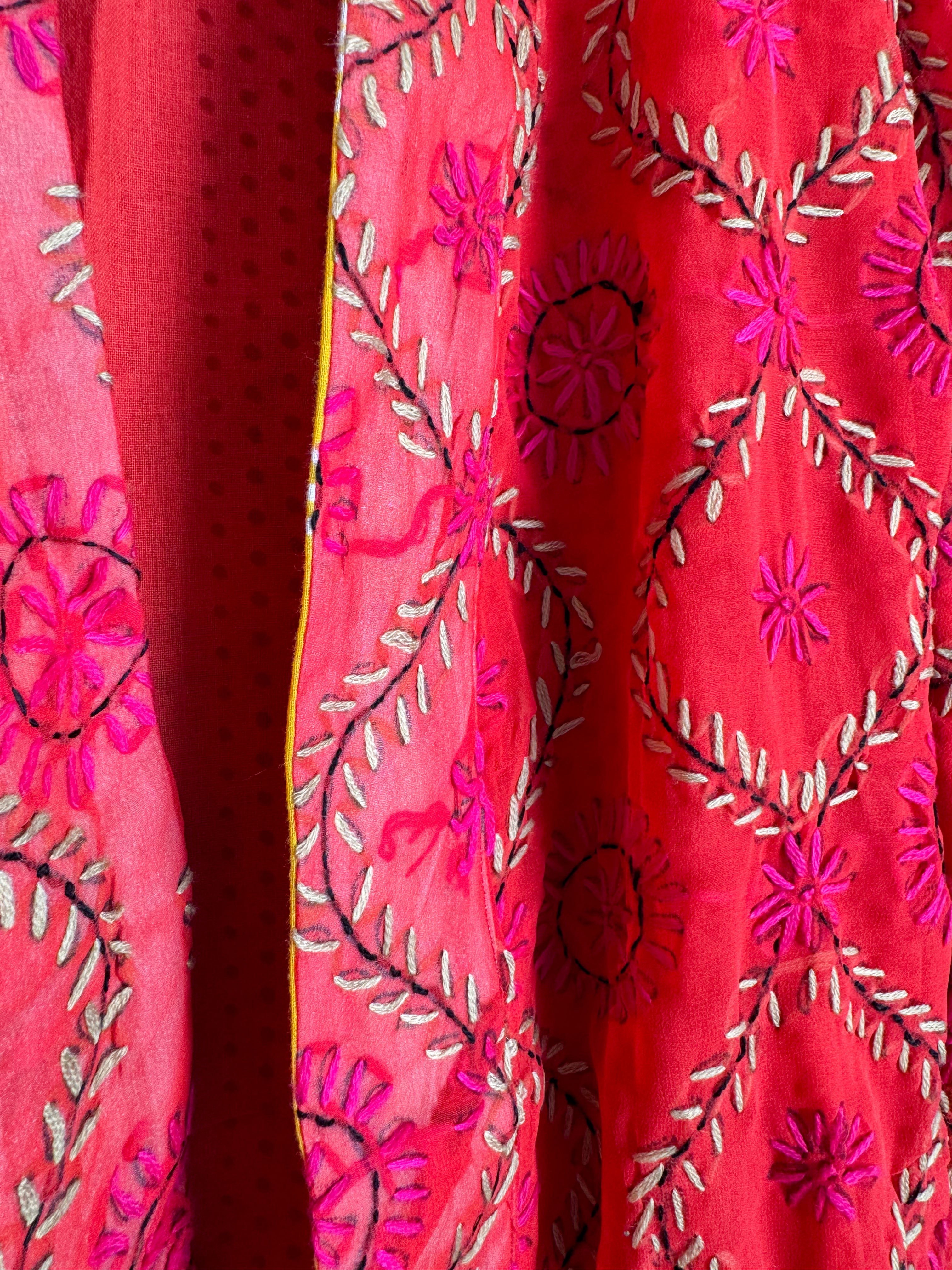 Red Floral Robe - Love Protect Sustain