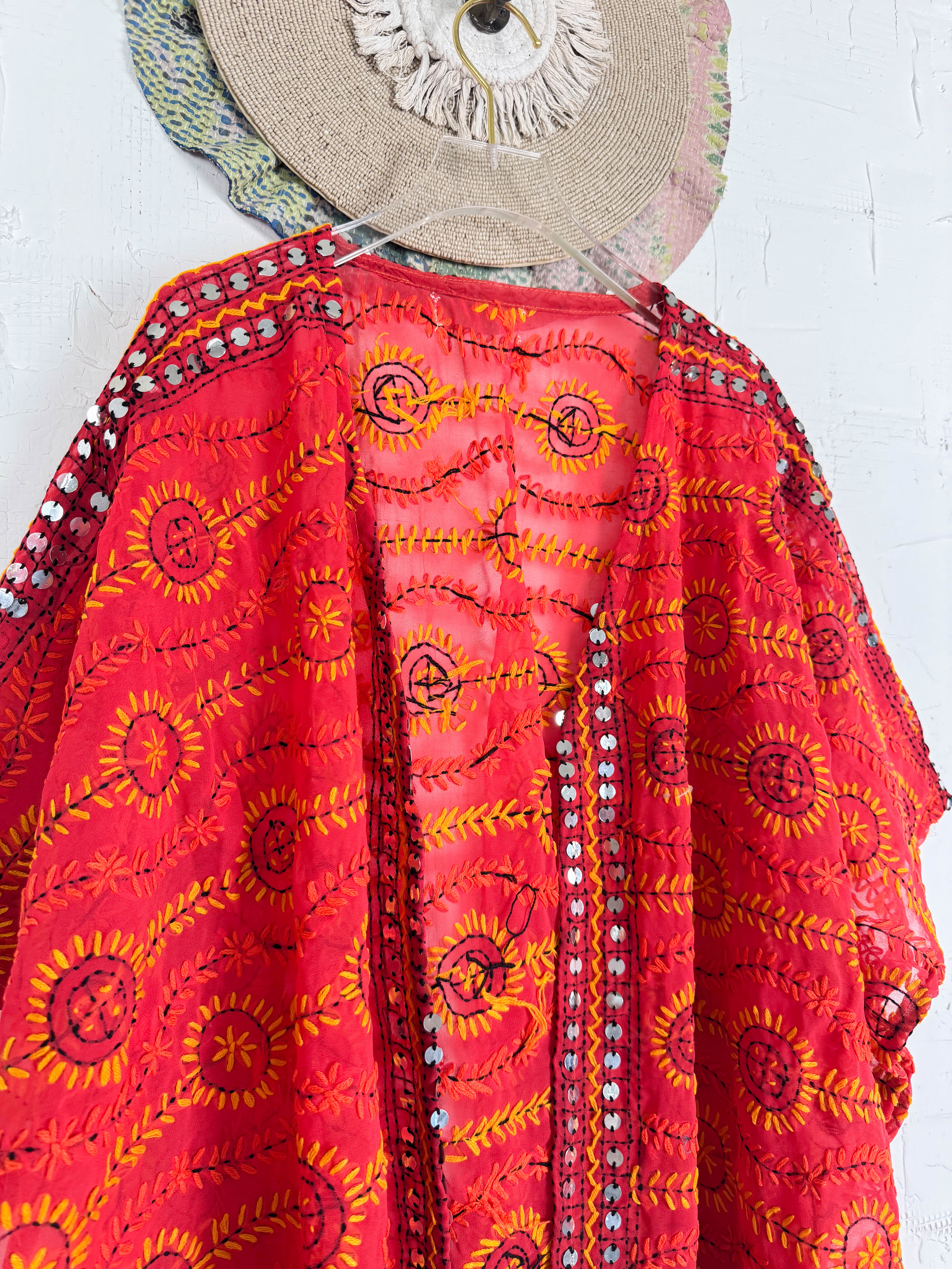 Red Floral Robe - Love Protect Sustain