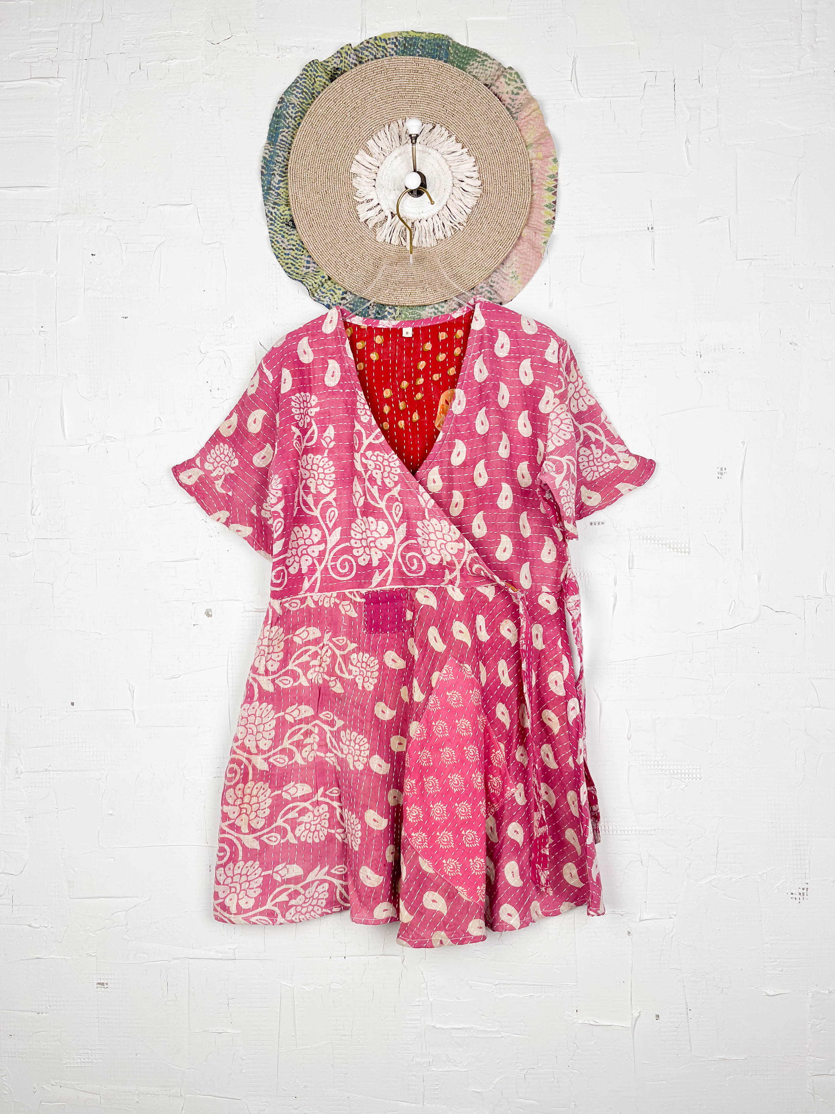 Red Kantha Dress - Love Protect Sustain