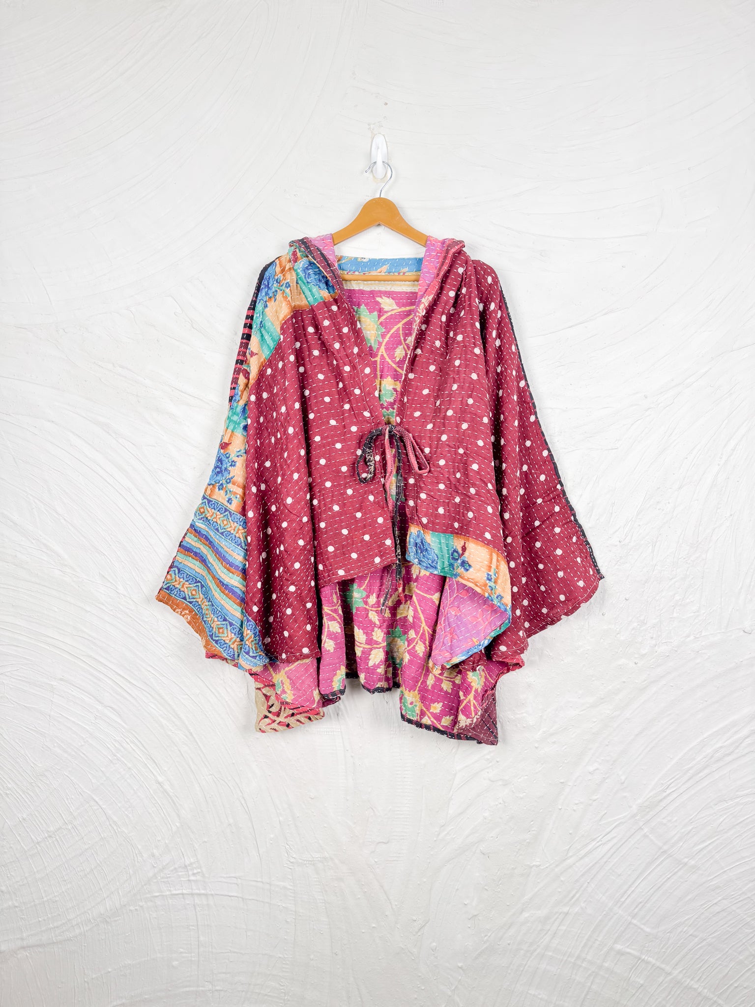 Red  KanthaPoncho - Love Protect Sustain