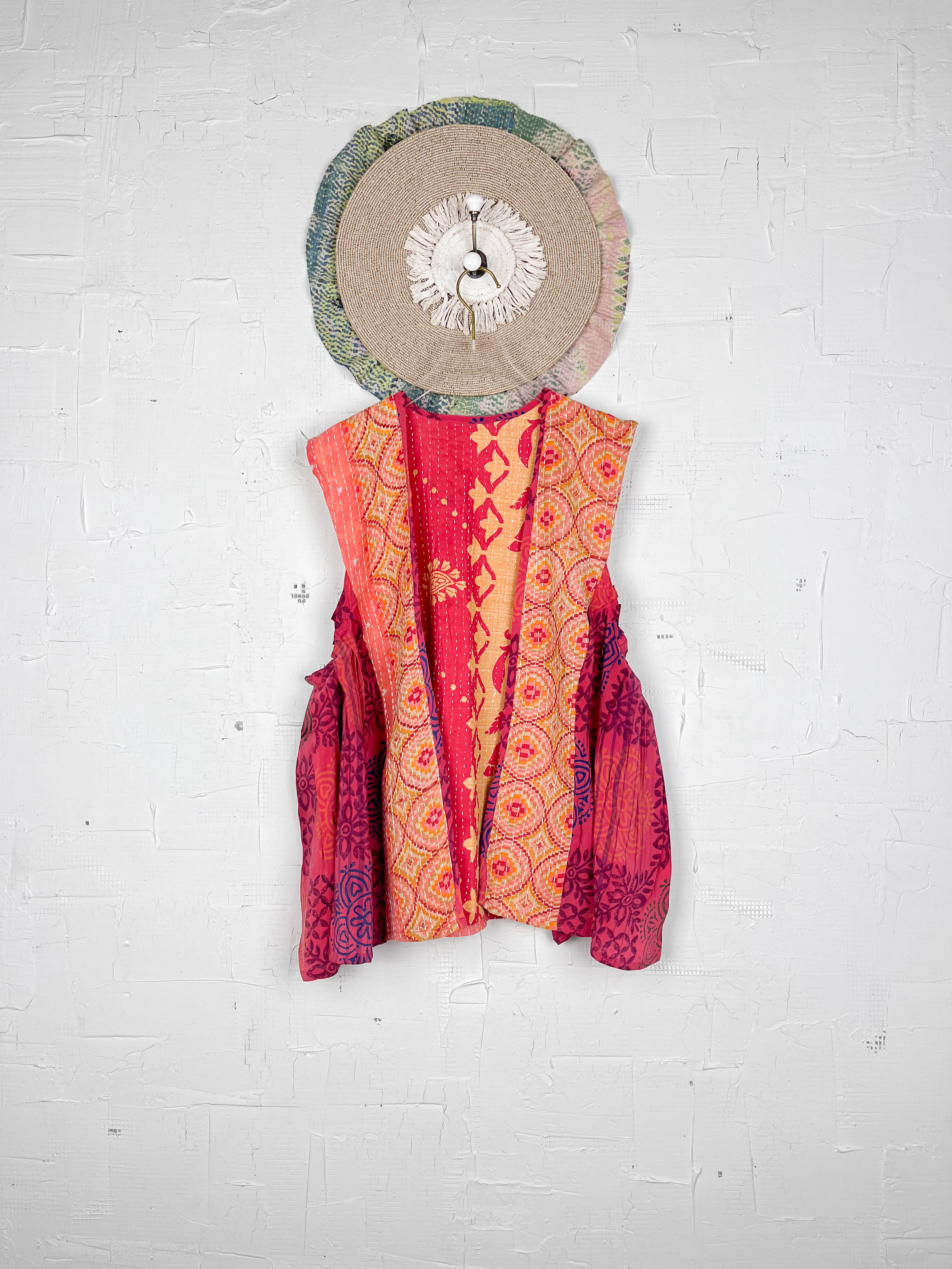 Red Ornage Silk Top - Love Protect Sustain