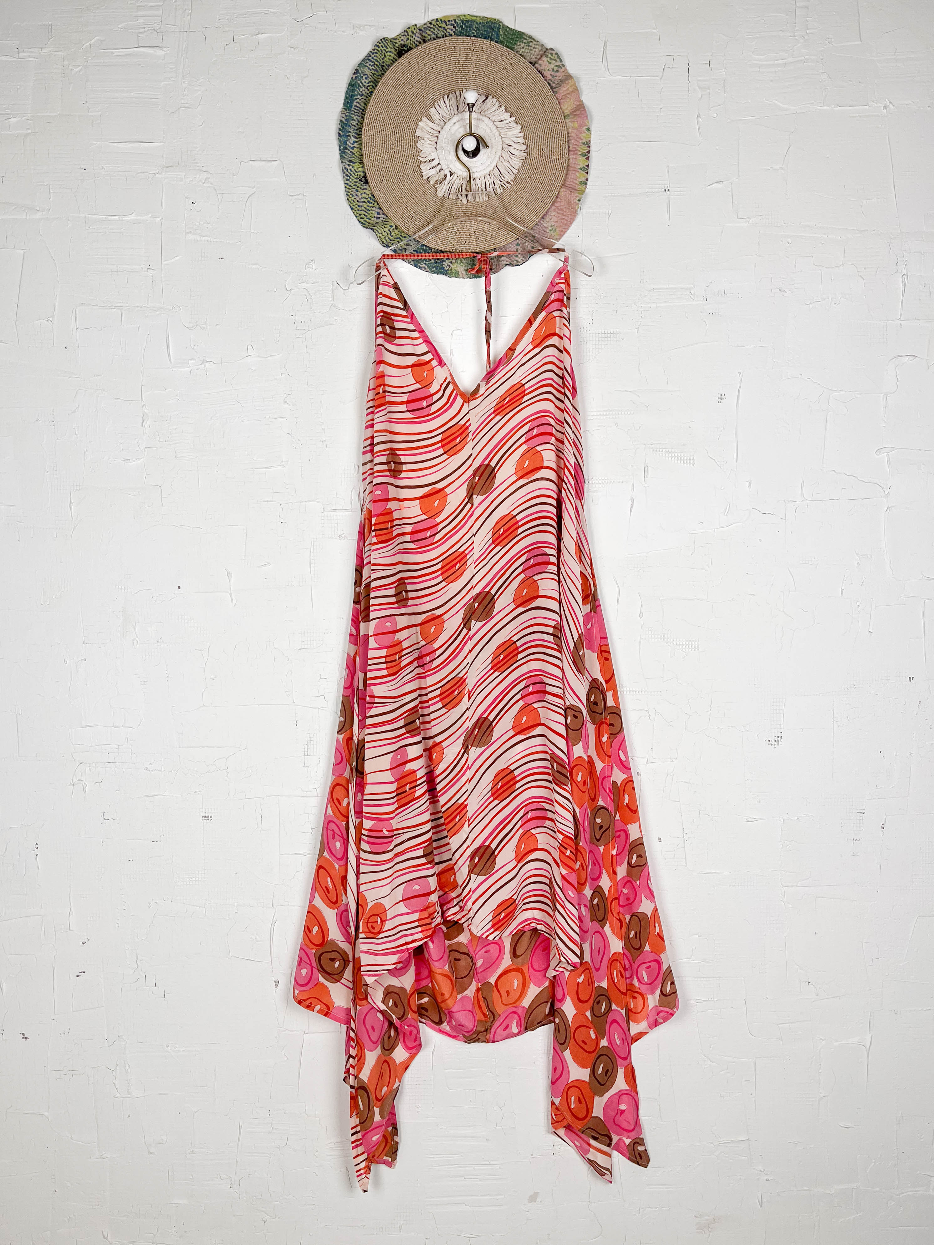 Red pink silk dress - Love Protect Sustain