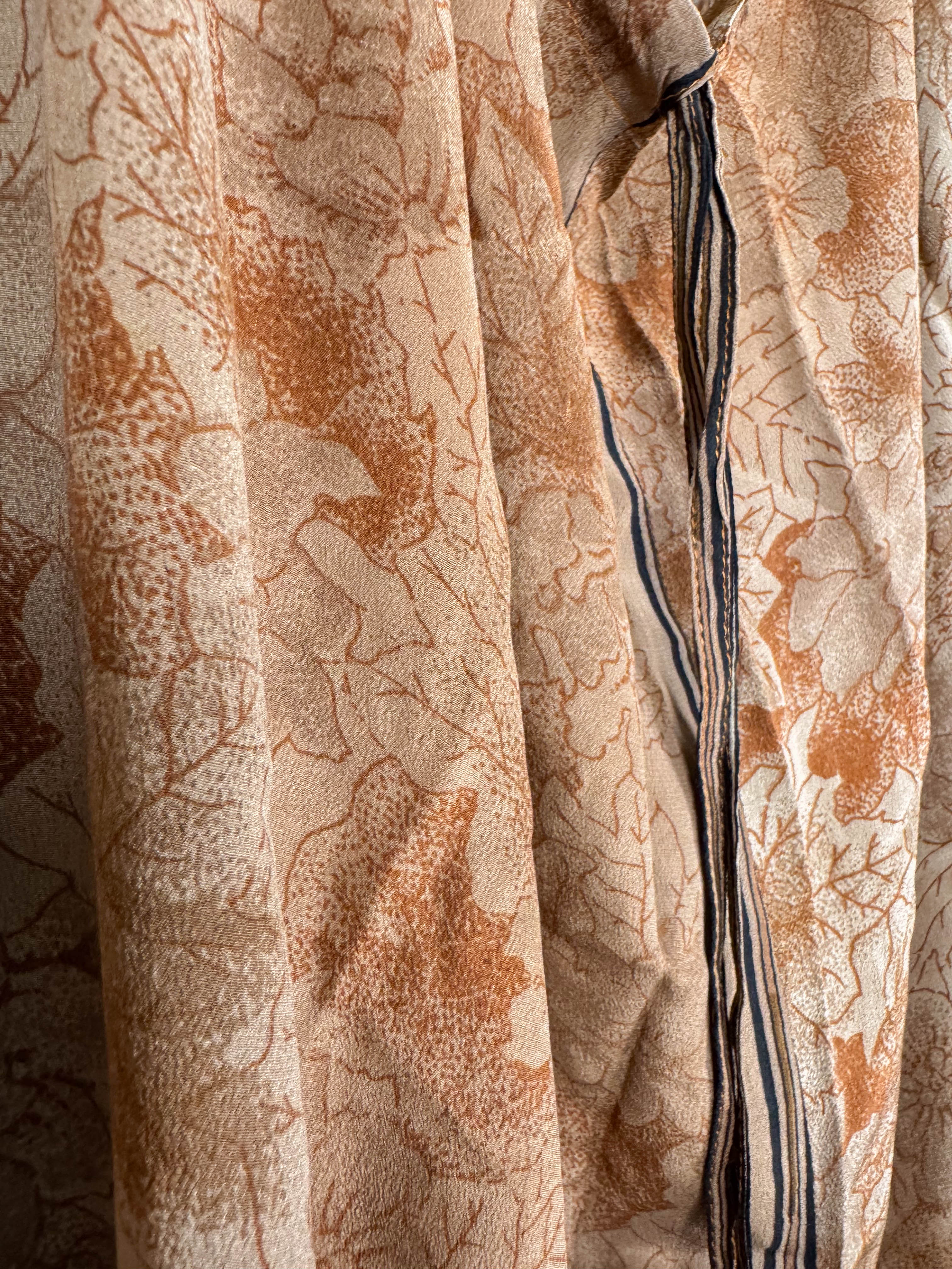 Retro patterned silk dress - Love Protect Sustain