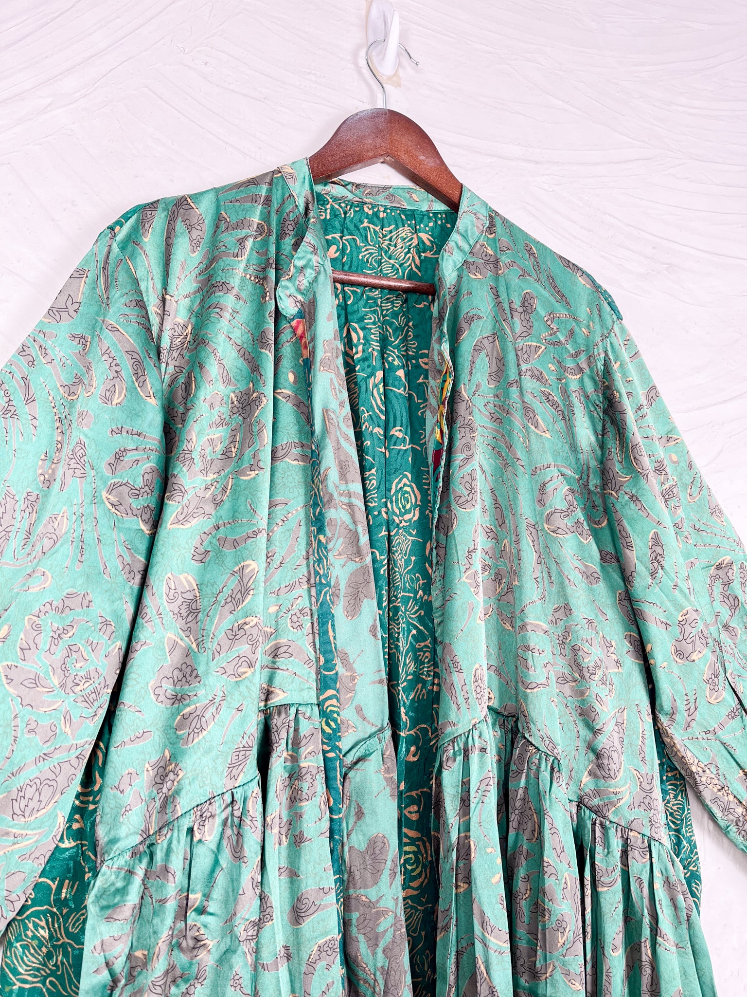 Retro silk long dress - Love Protect Sustain