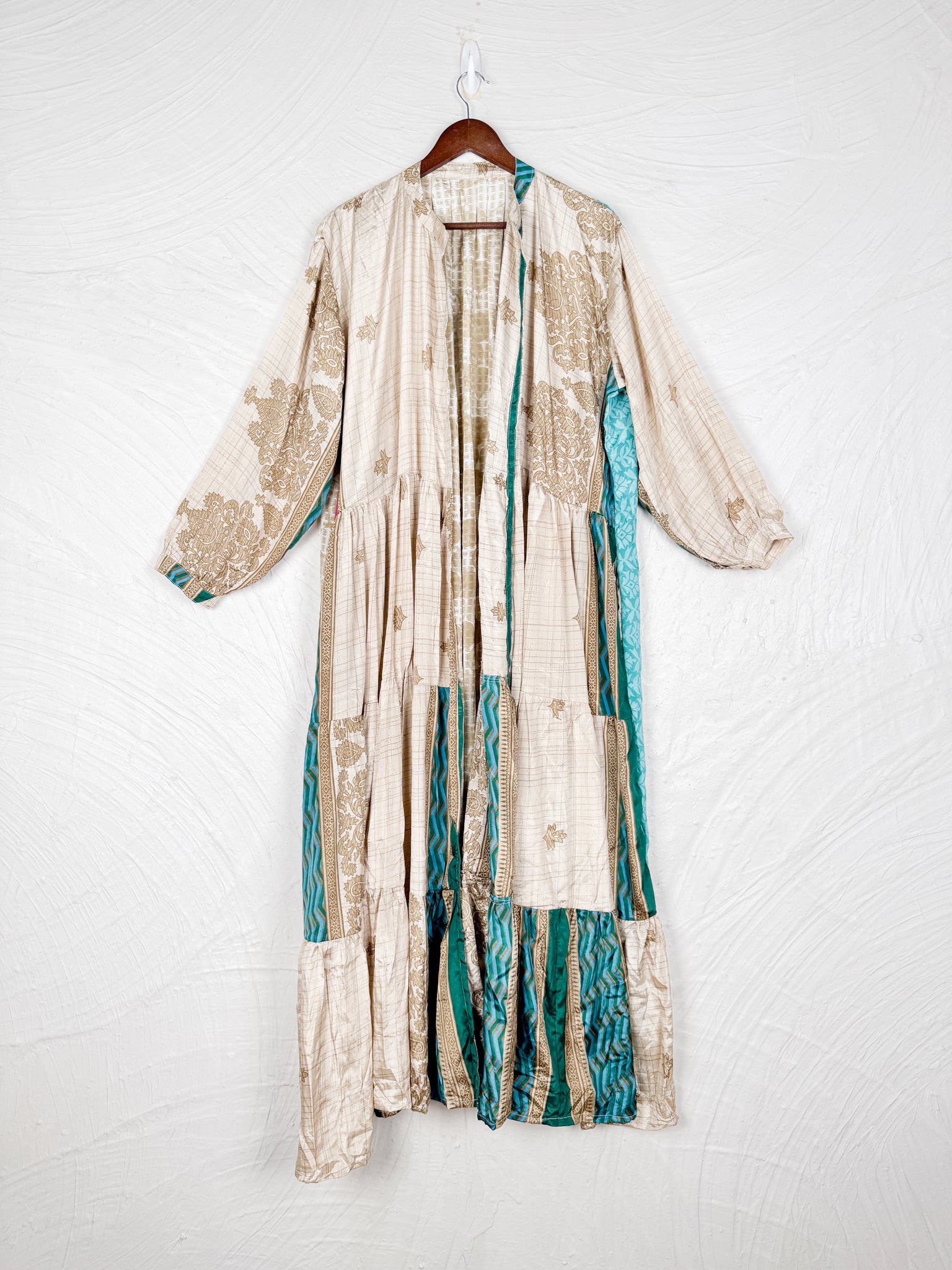 Retro silk long dress - Love Protect Sustain