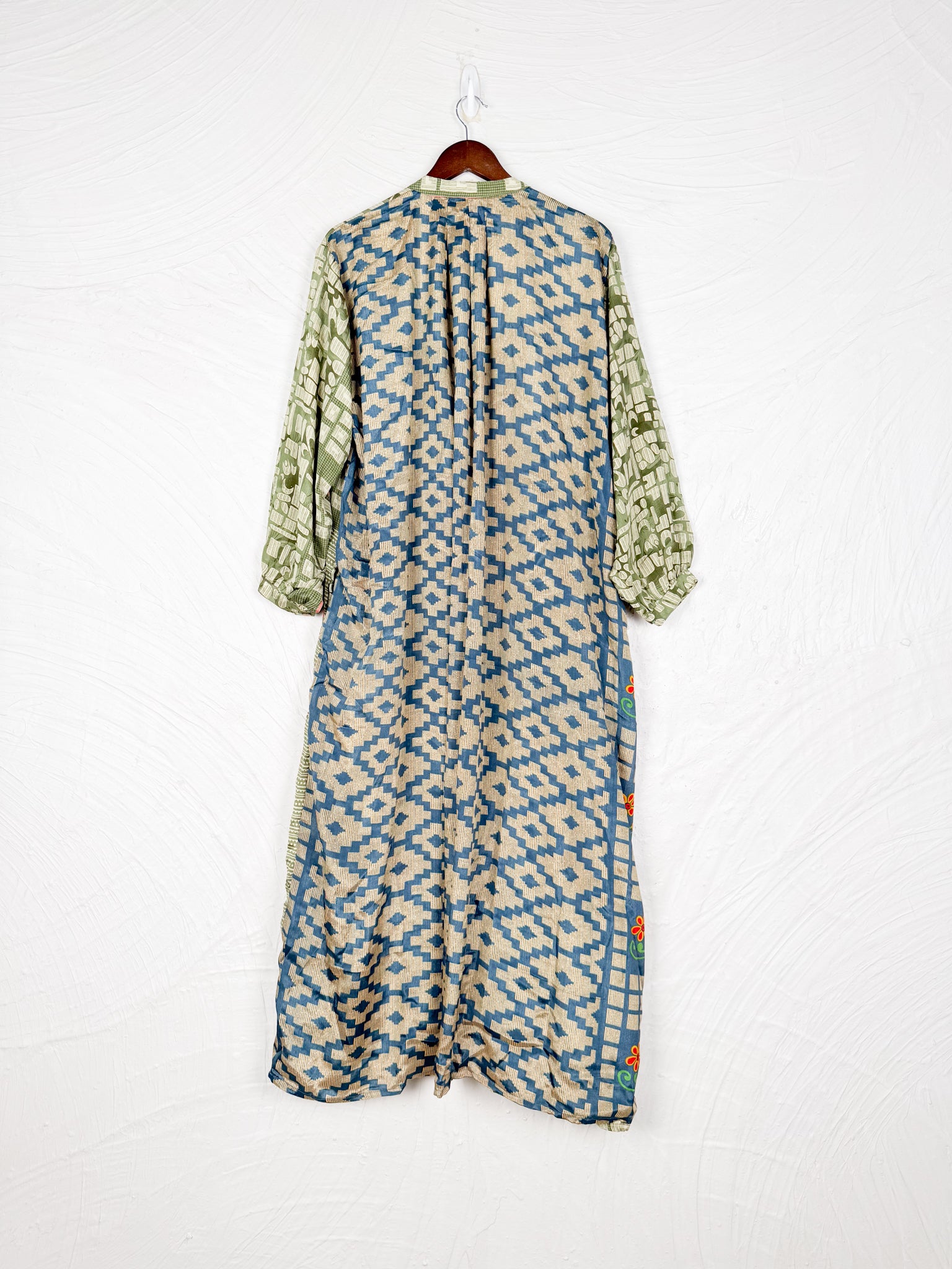 Retro silk long dress - Love Protect Sustain