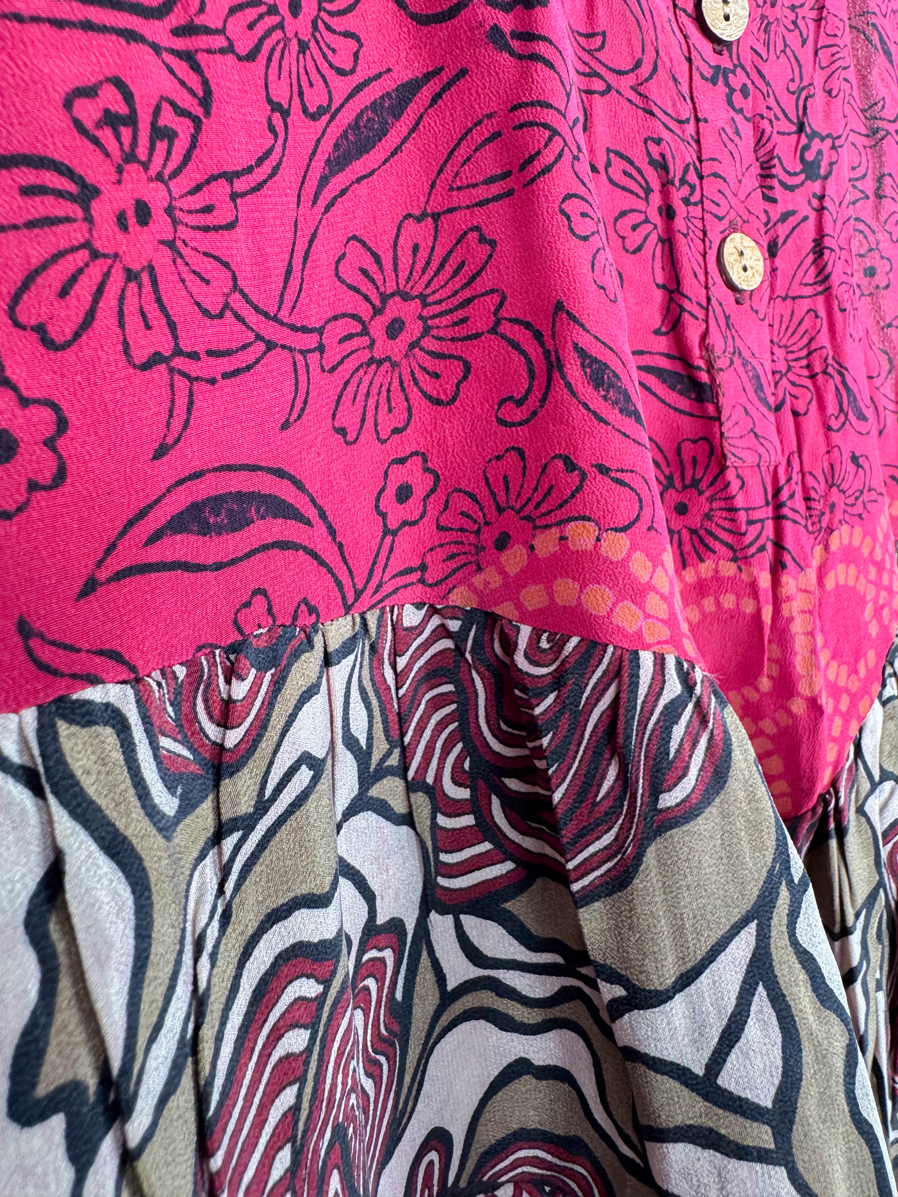 Retro silk patchwork Vest - Love Protect Sustain