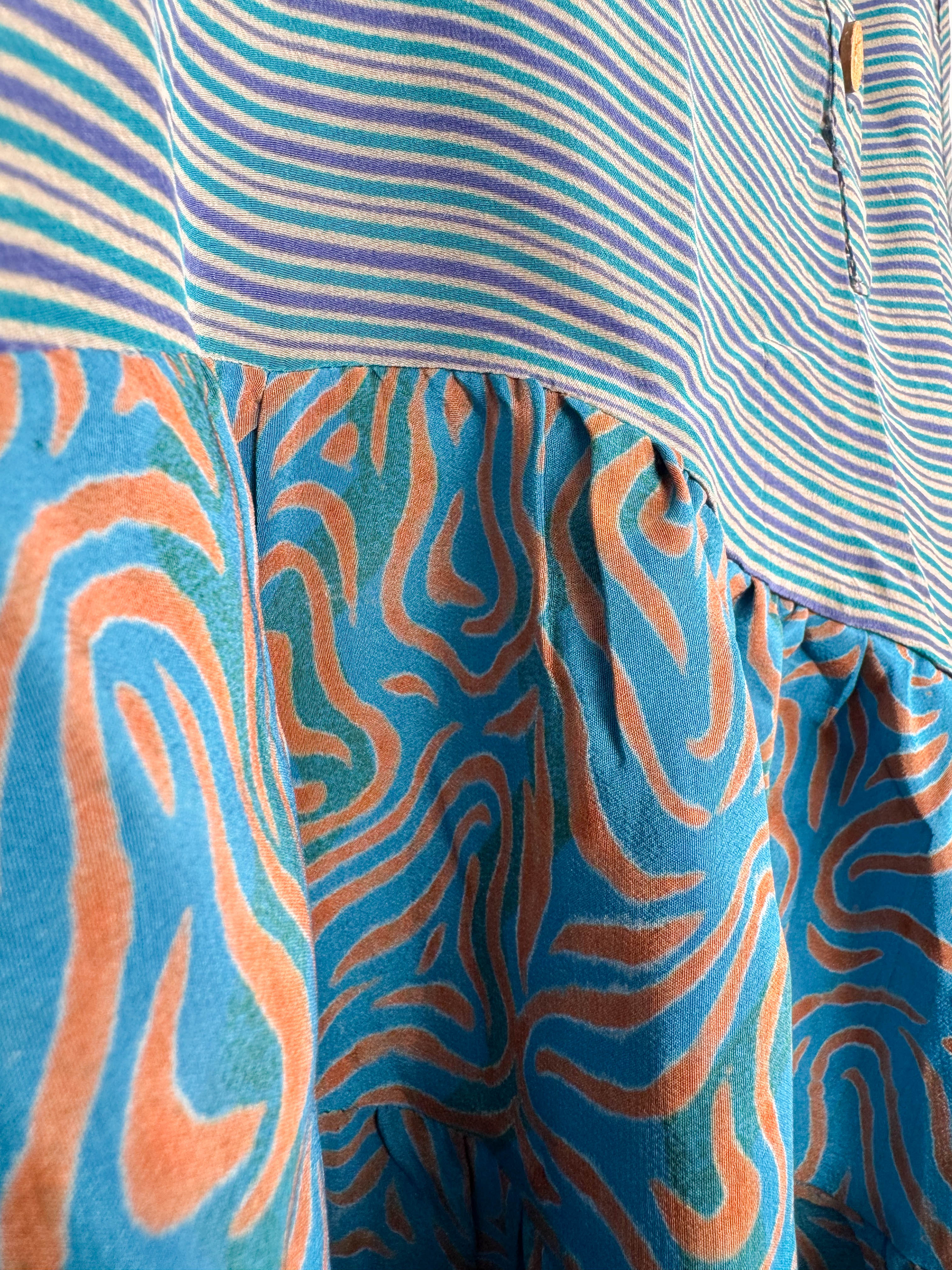 Retro silk patchwork top - Love Protect Sustain