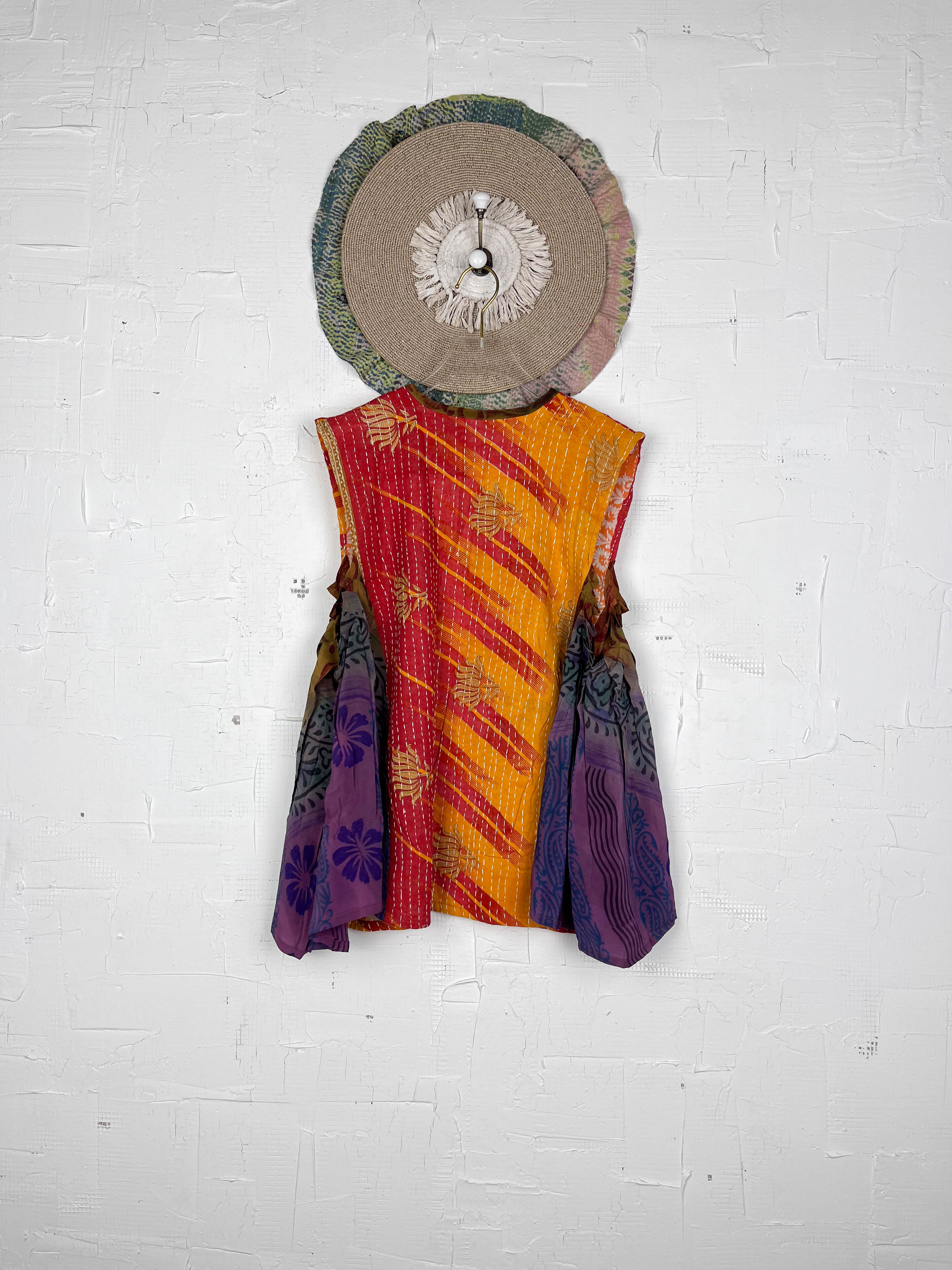 Reversible silk kantha vest - Love Protect Sustain