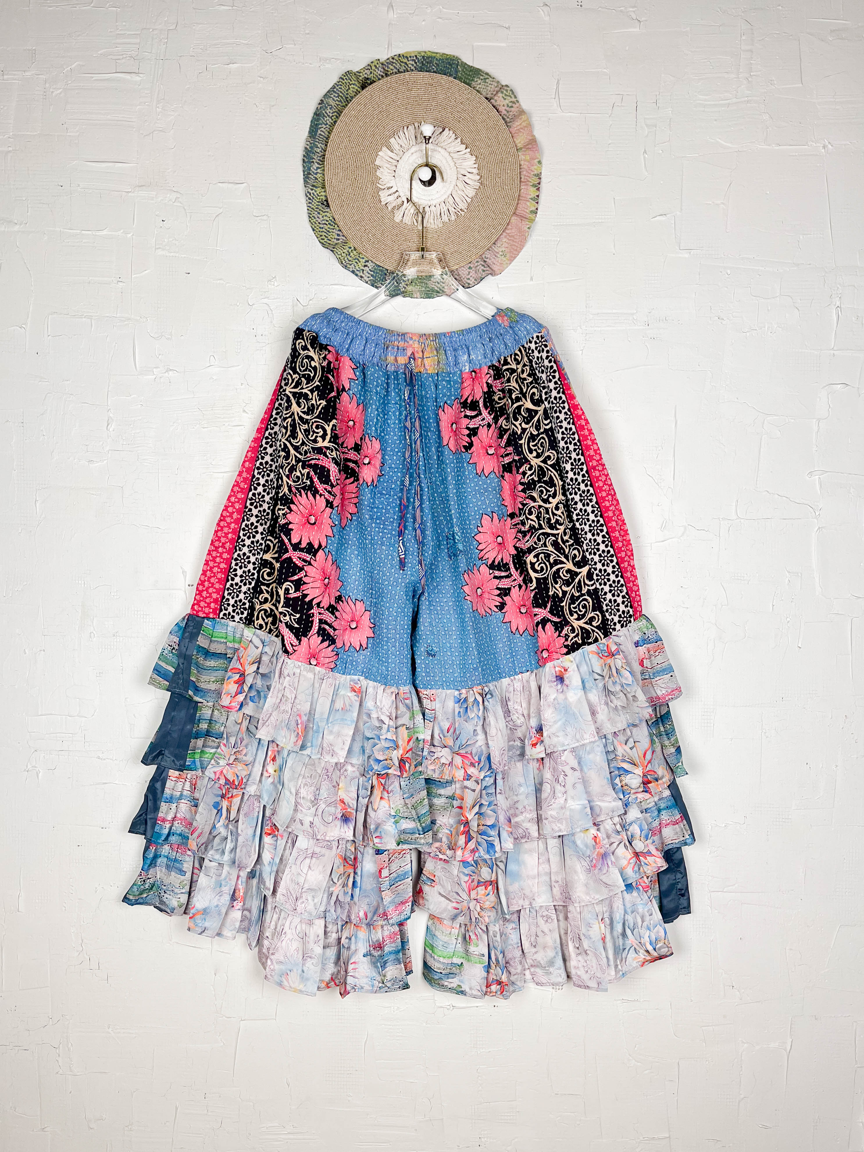 Ruffle wide-leg silk pants - Love Protect Sustain