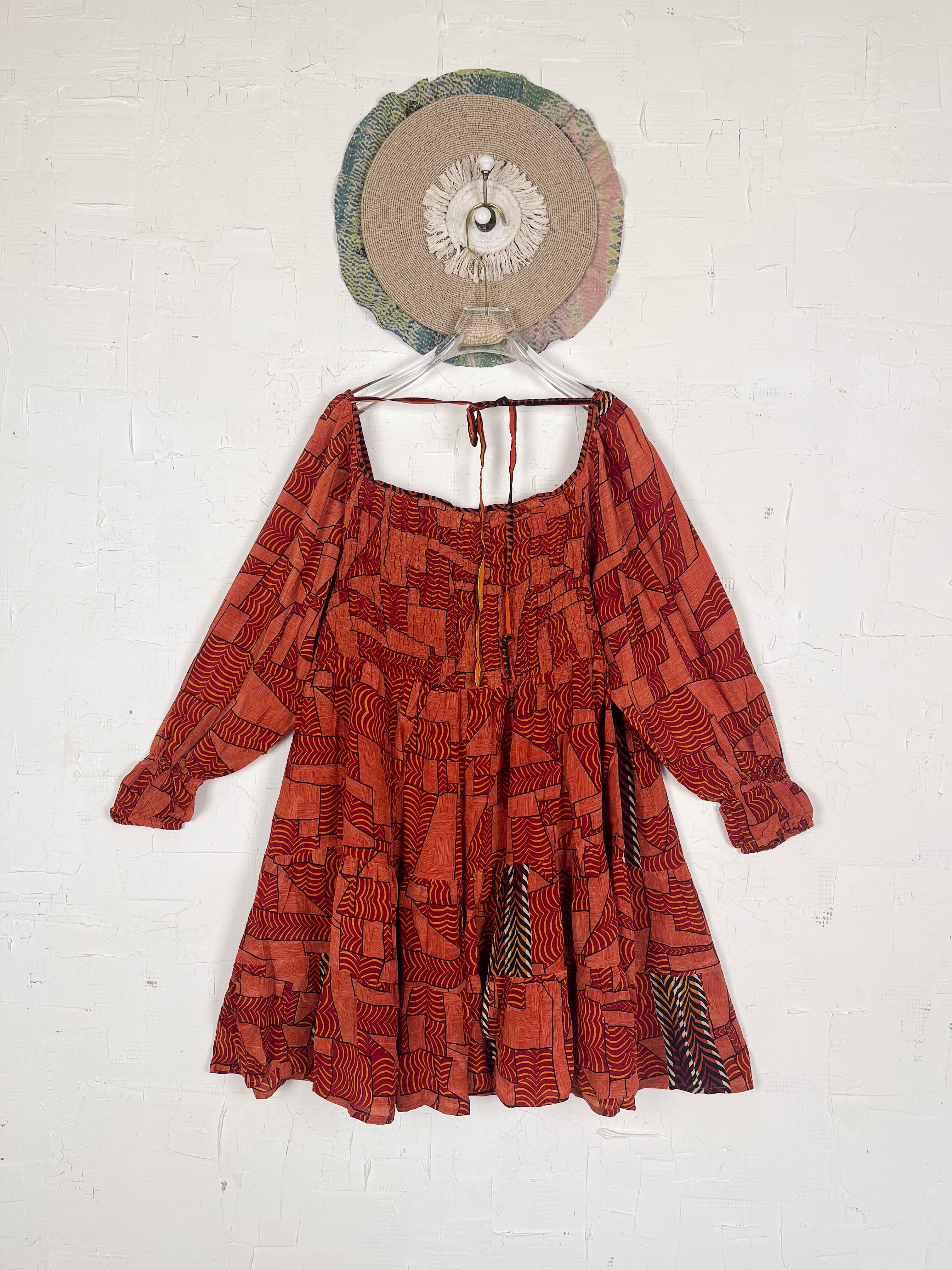 Silk dress with boho print - Love Protect Sustain