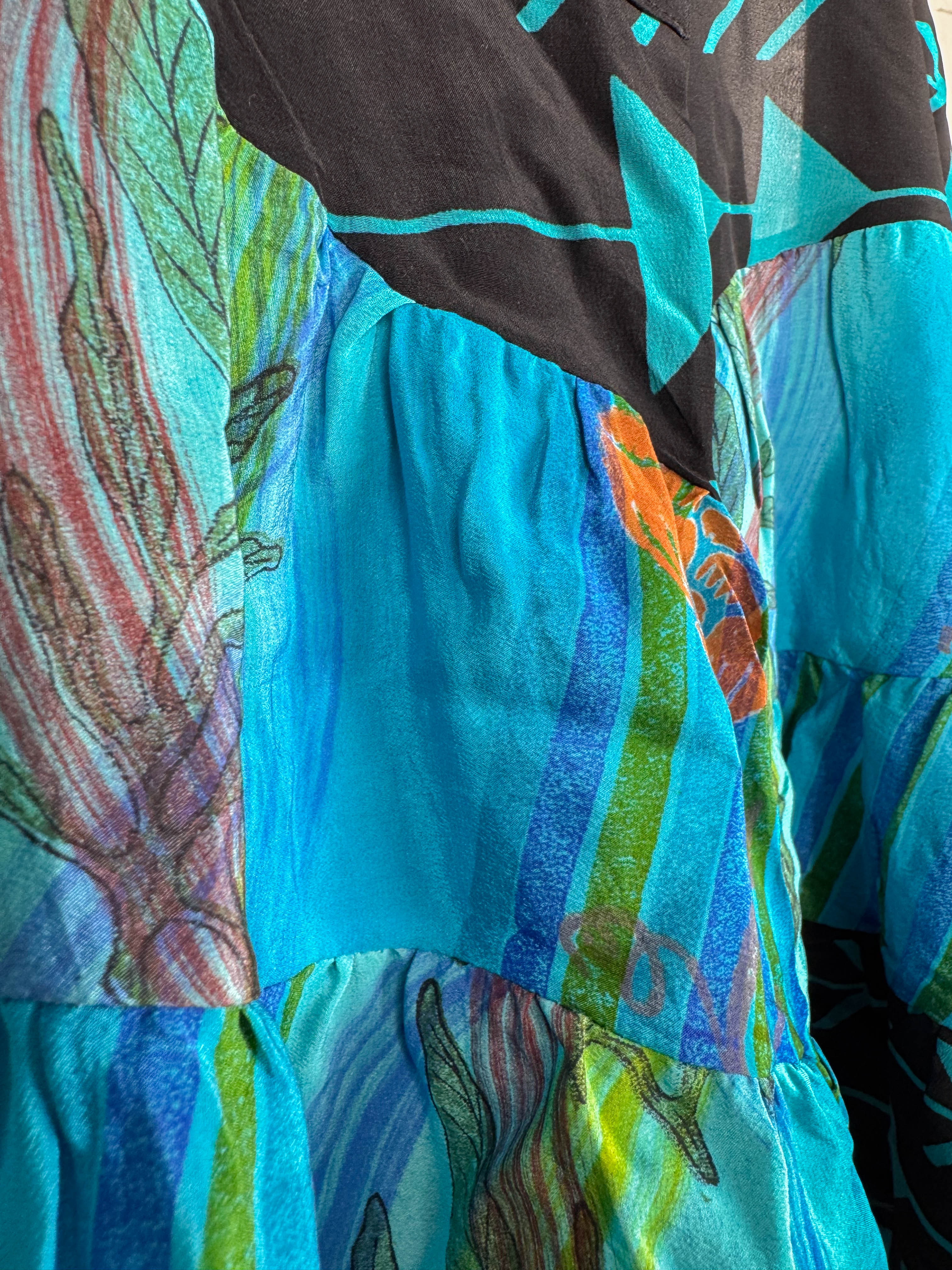 Silk sari patchwork top - Love Protect Sustain