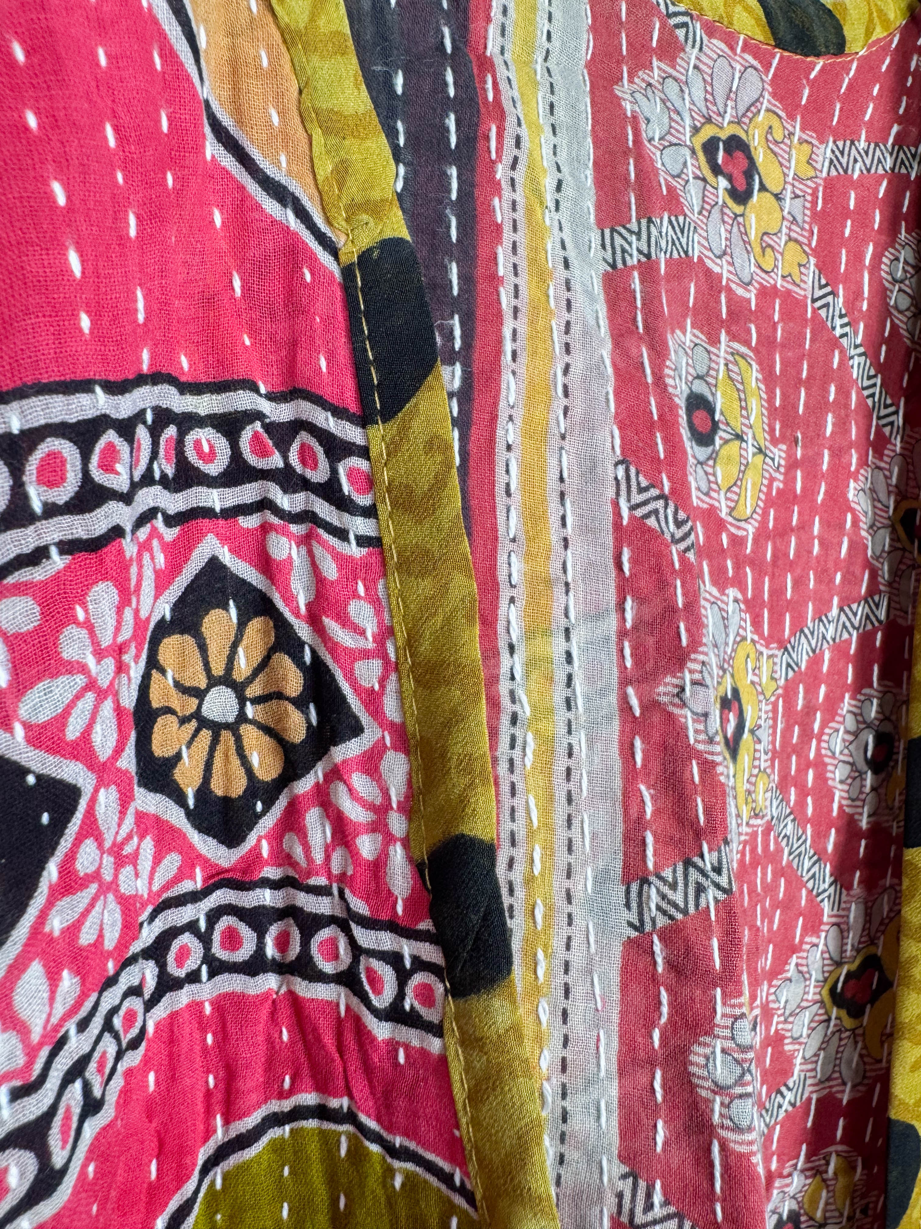 Silk top with kantha embroidery - Love Protect Sustain