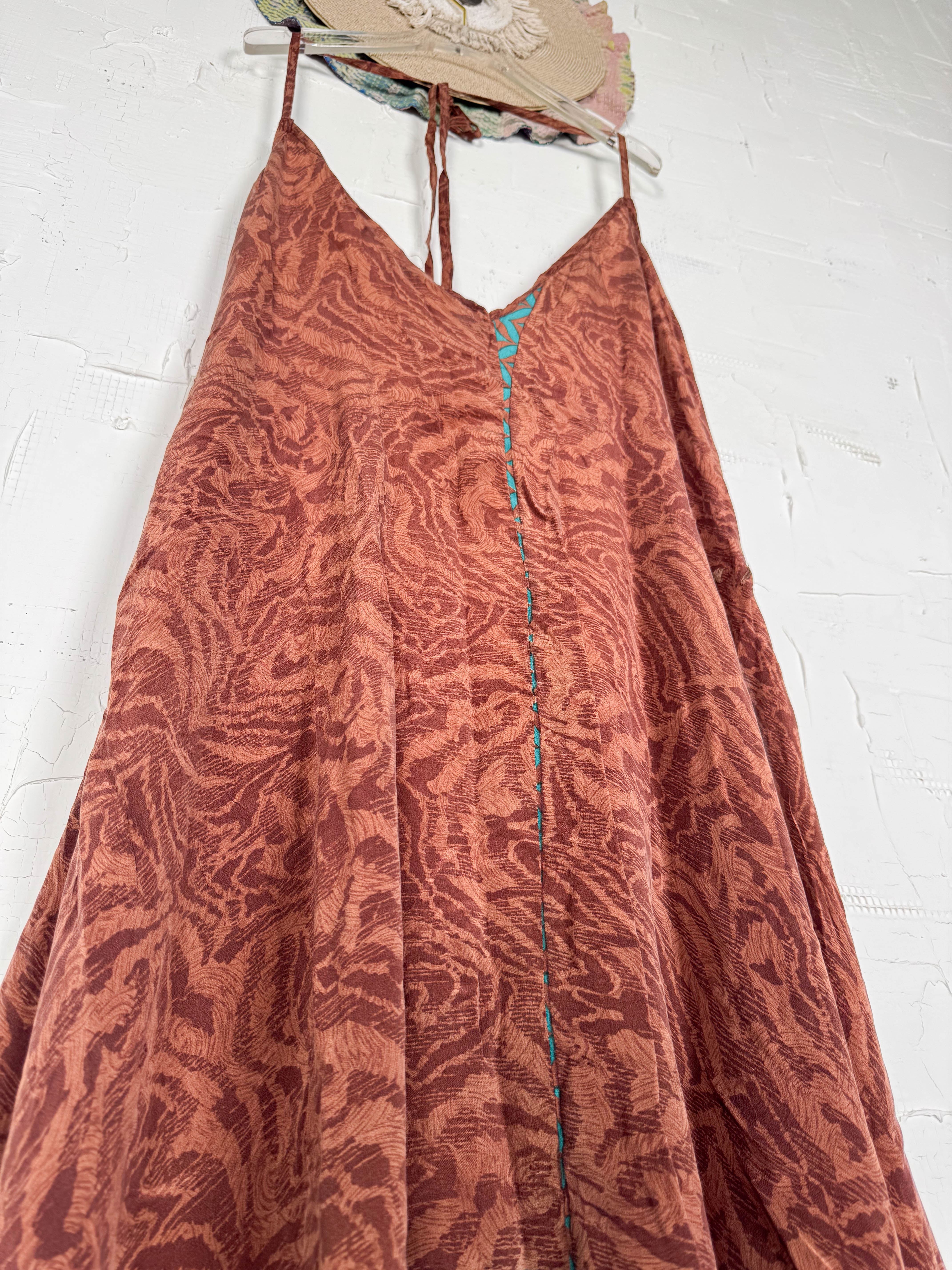 Sleeve less silk dress - Love Protect Sustain