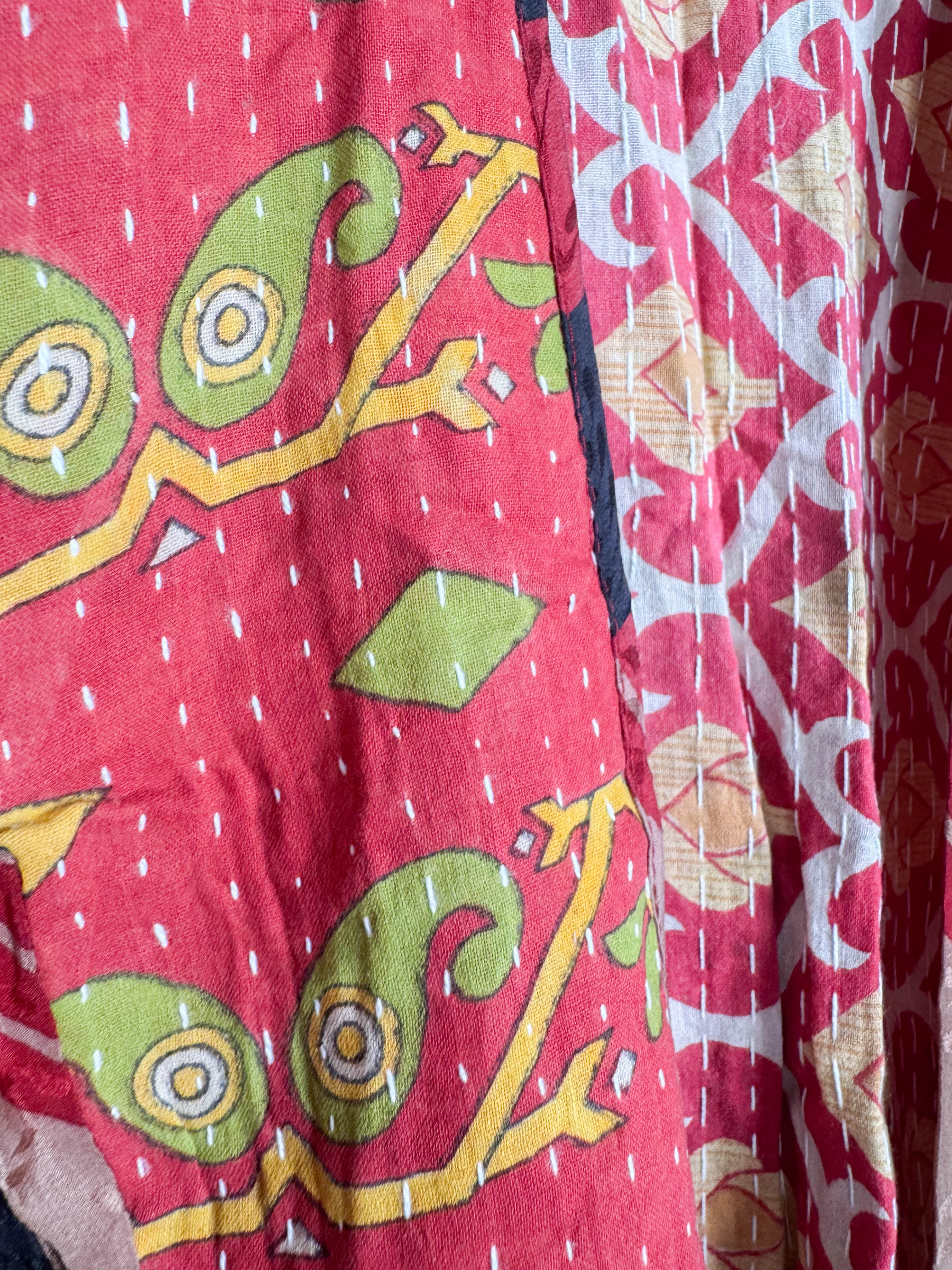 Sleeveless silk kantha top - Love Protect Sustain