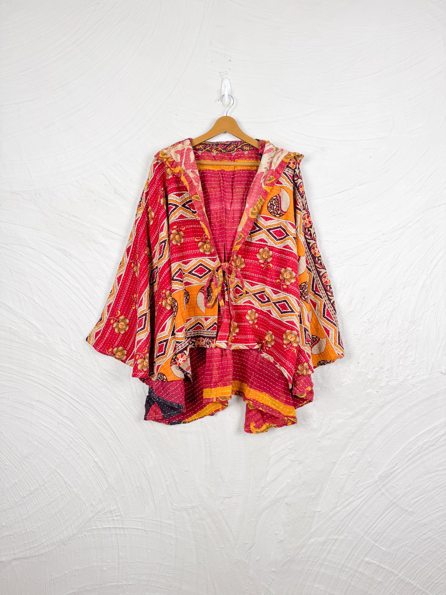 Sustainable kantha poncho - Love Protect Sustain