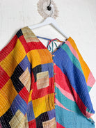 Sustainable upcycled sari cotton jumpsuit Kantha - Love Protect Sustain