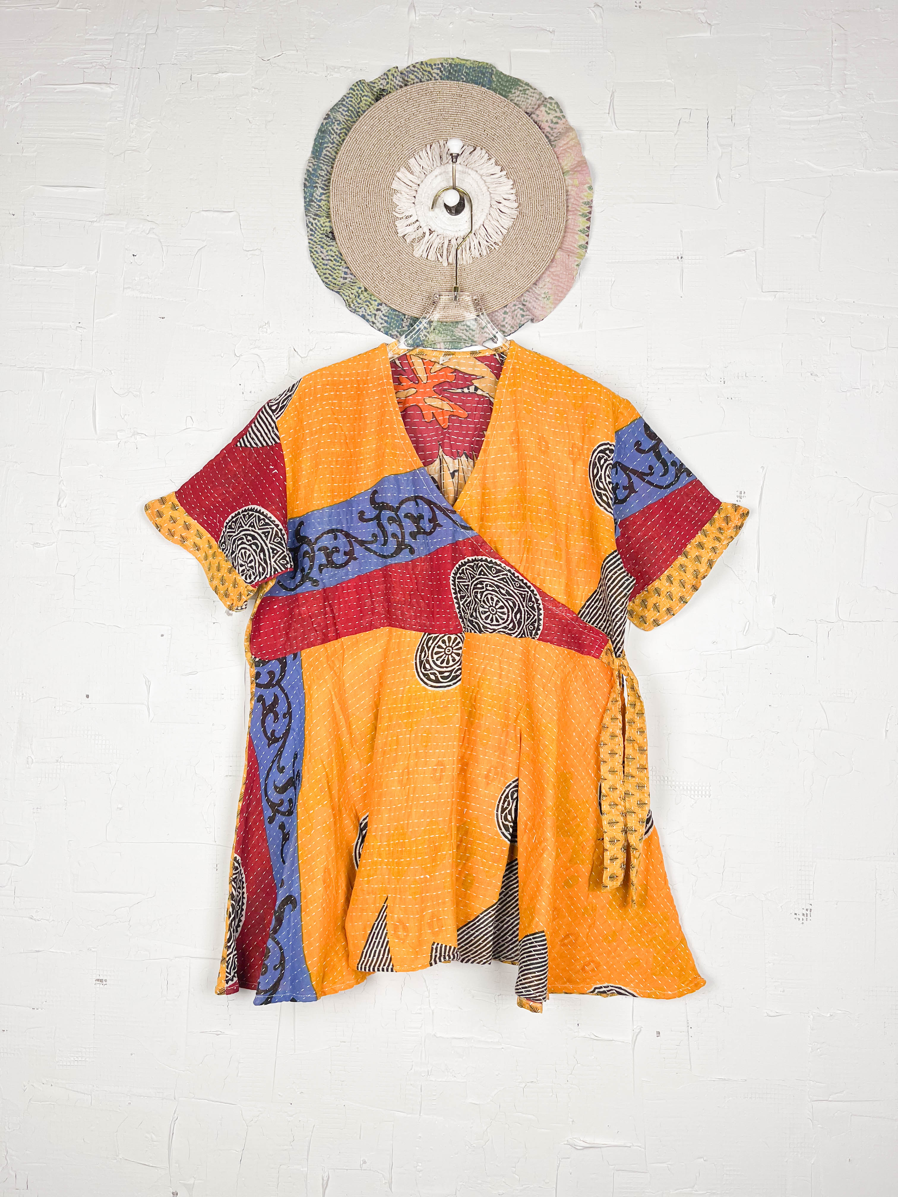 Sustainable wrap Kantha dress - Love Protect Sustain